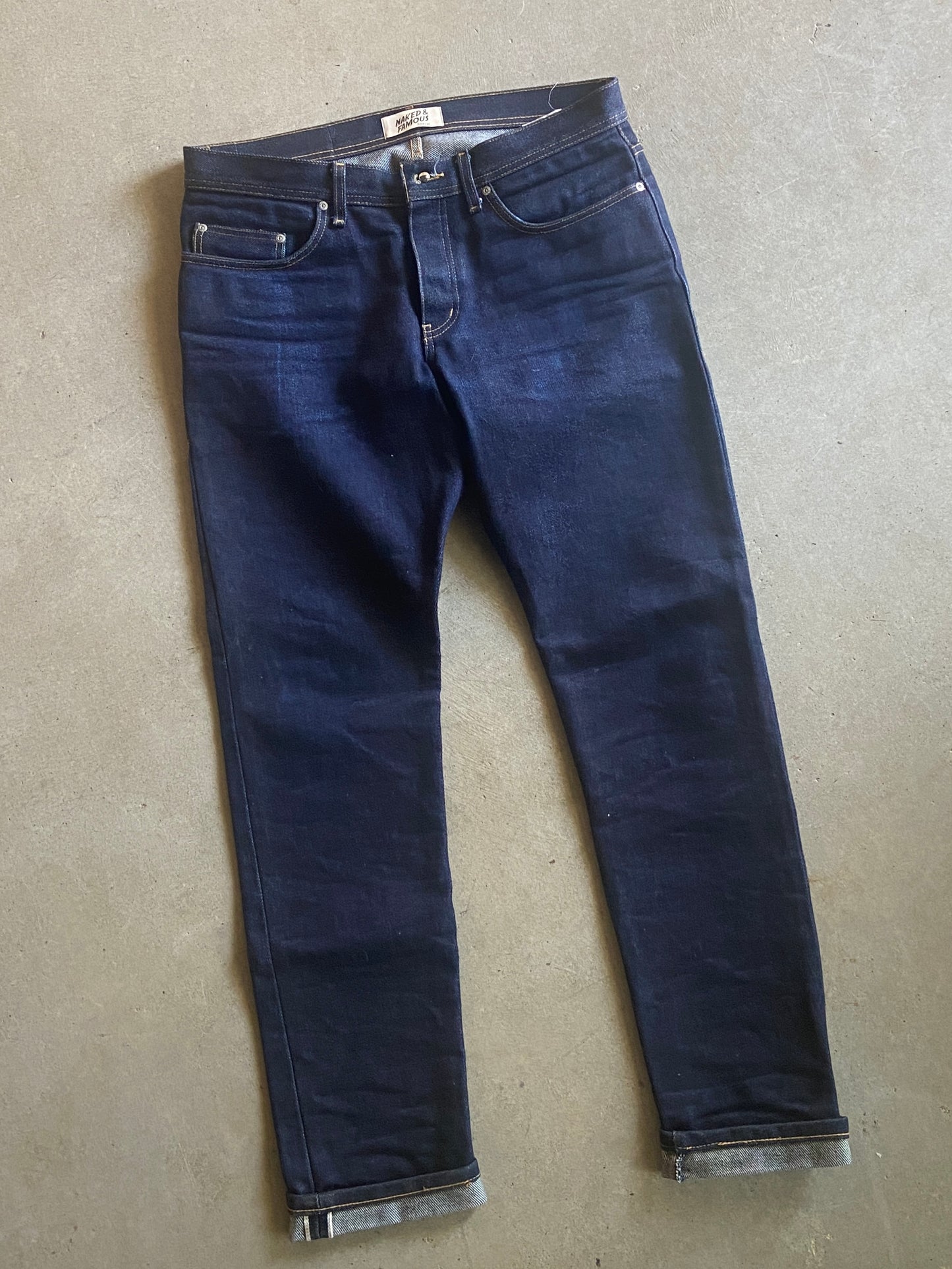 Naked & Famous Weird Guy Soft Selvedge Denim Jeans Sz 34x32