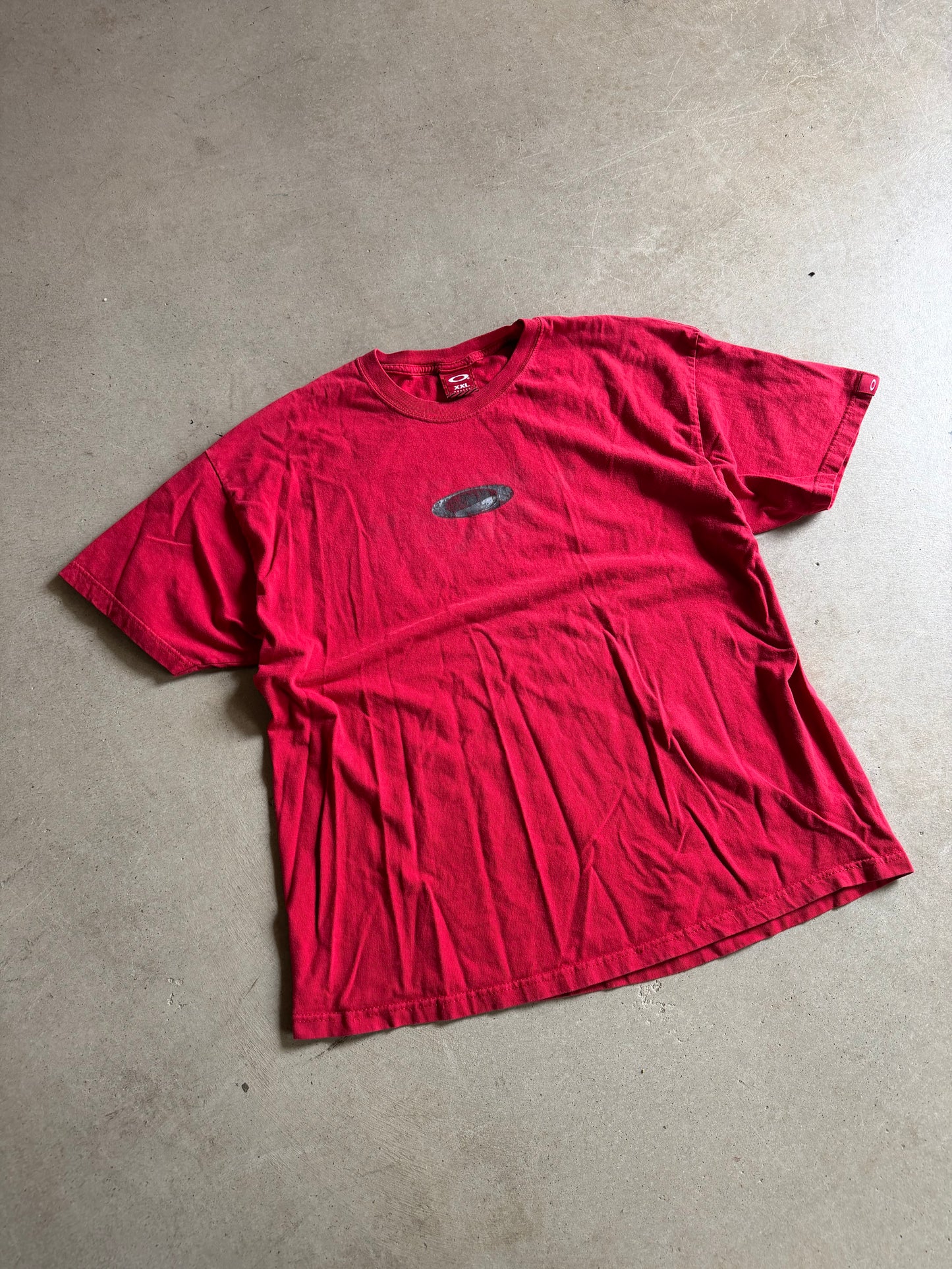 Y2K Oakley Red Skull Grime Tee Sz 2XL