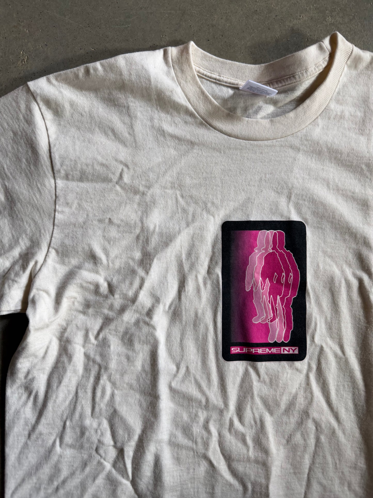 Supreme NY Blur Cream Tee Sz L