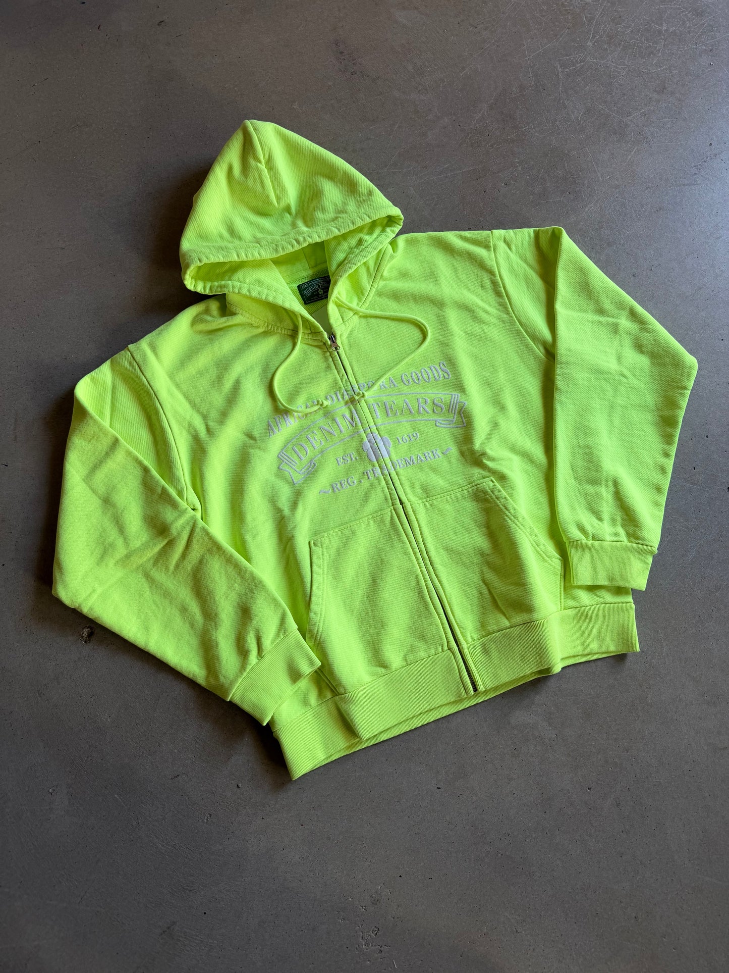 Denim Tears ADG Zip Hoodie Lime Green Sz L