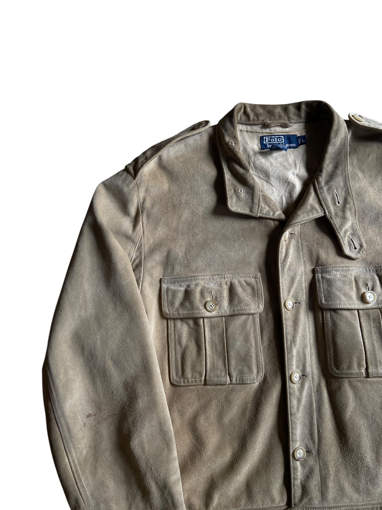 VTG Polo Ralph Lauren Suede Leather Jacket Sz L