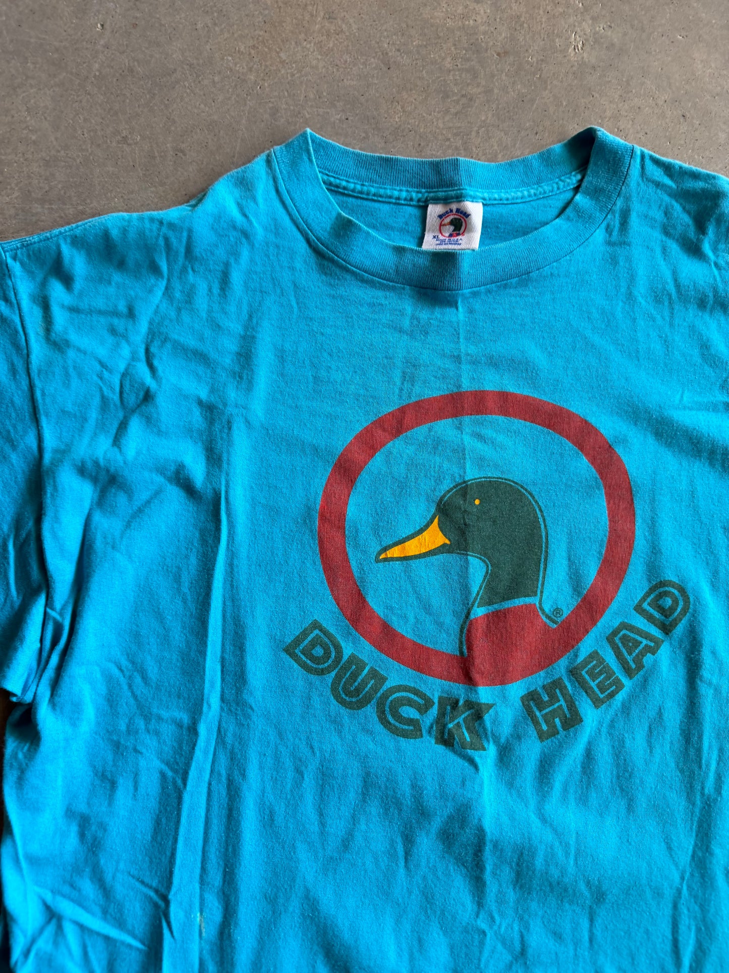 VTG Duck Head Teal Tee Sz XL