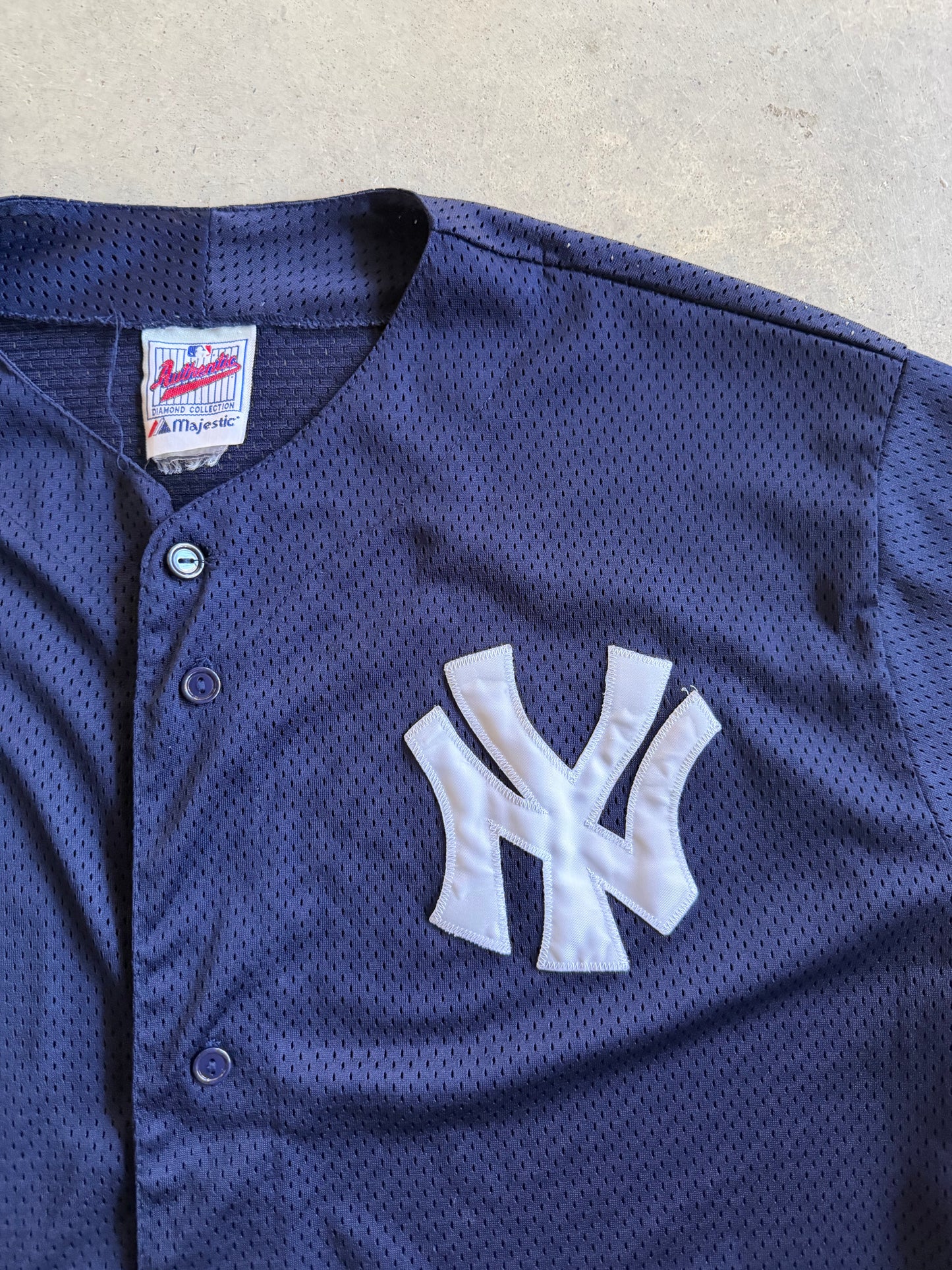 VTG New York Yankees Majestic Diamond Collection Baseball Jersey Sz 2XL