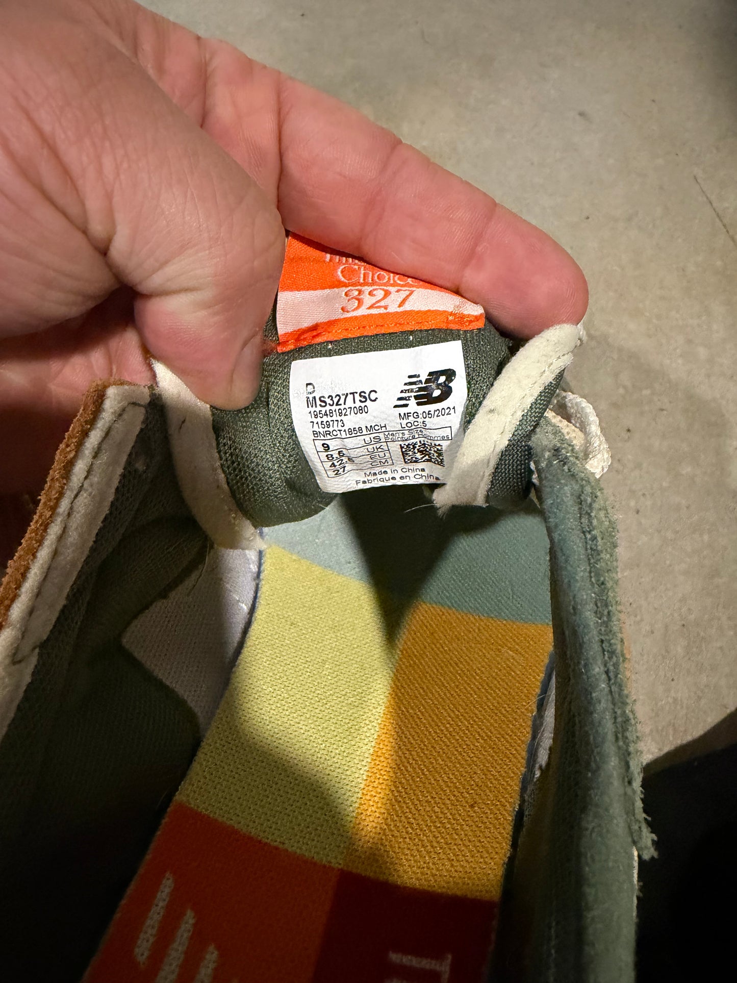 Preowned New Balance Todd Snyder 327 Farmer’s Market Wheat Size 9M/10.5W