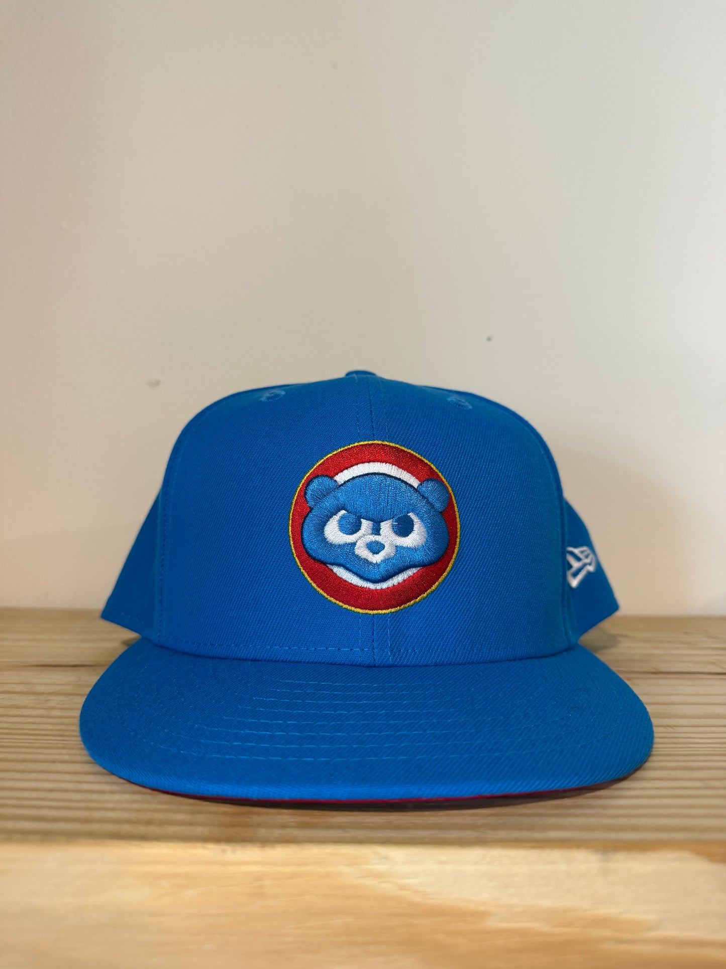 Chicago Cubs Red Brim Fitted Hat Sz 7 3/8
