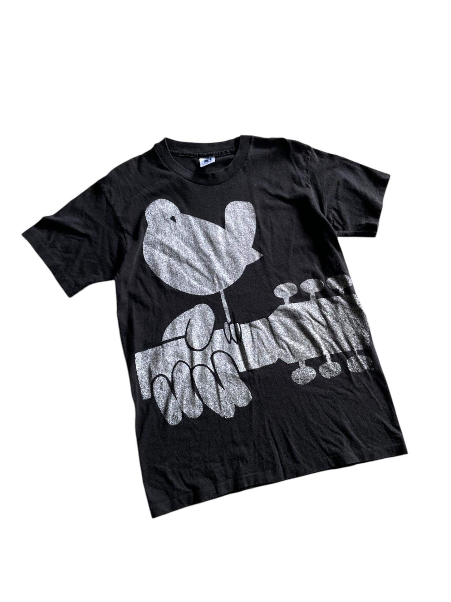 VTG Woodstock Black Guitar Tee Sz M/L