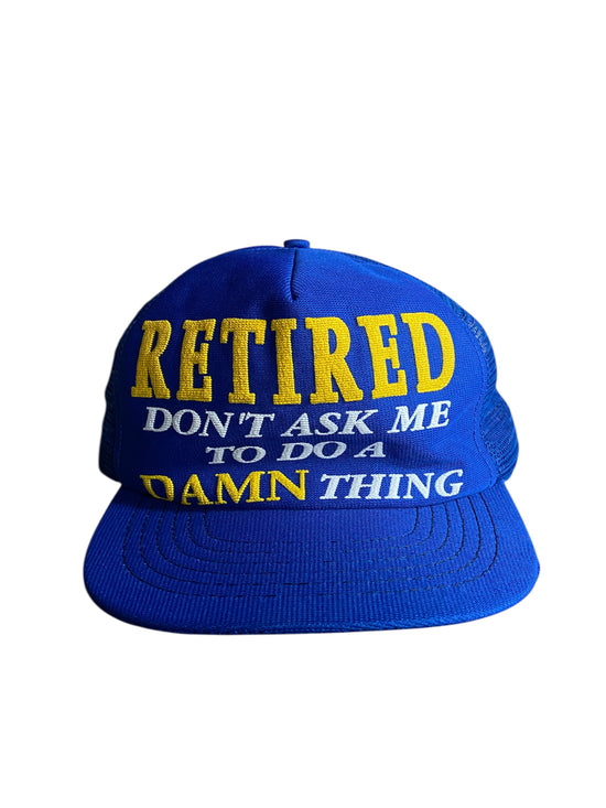 VTG Retired Don't Ask Me Blue Trucker Hat
