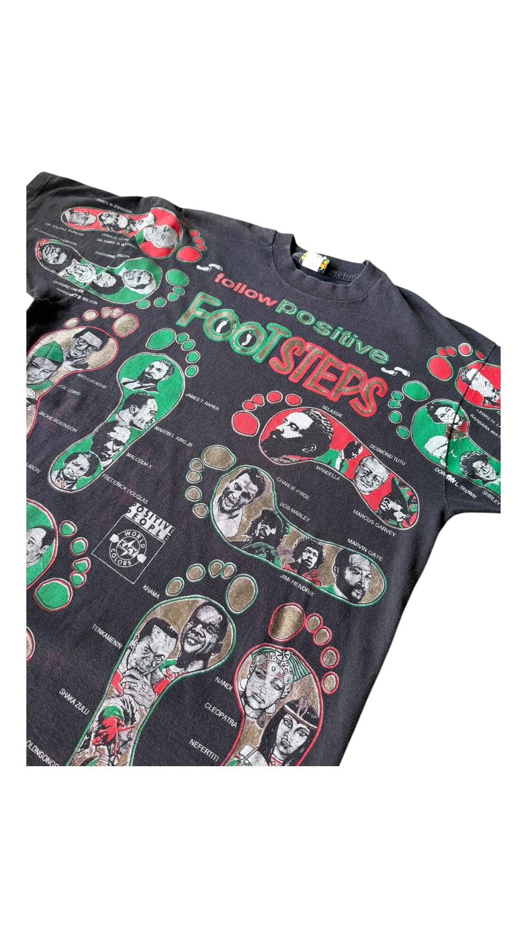 VTG Afrocentric Positive Footsteps AOP Tee Sz XL
