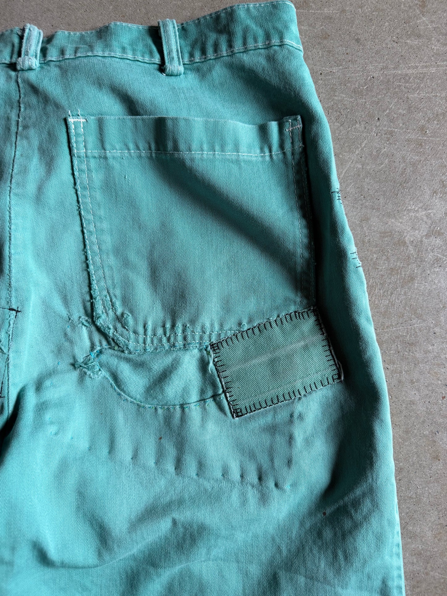 VTG Green Reworked 3 Big Arena Pants Sz 36x32