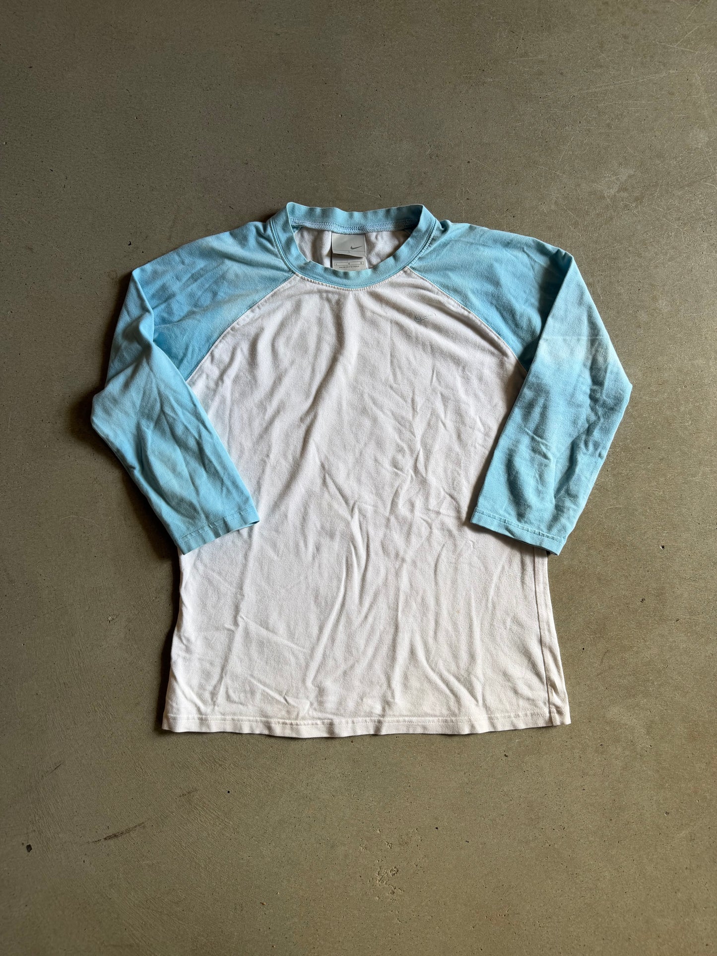 VTG Nike Baby Blue 3/4 Sleeve Tee Sz S