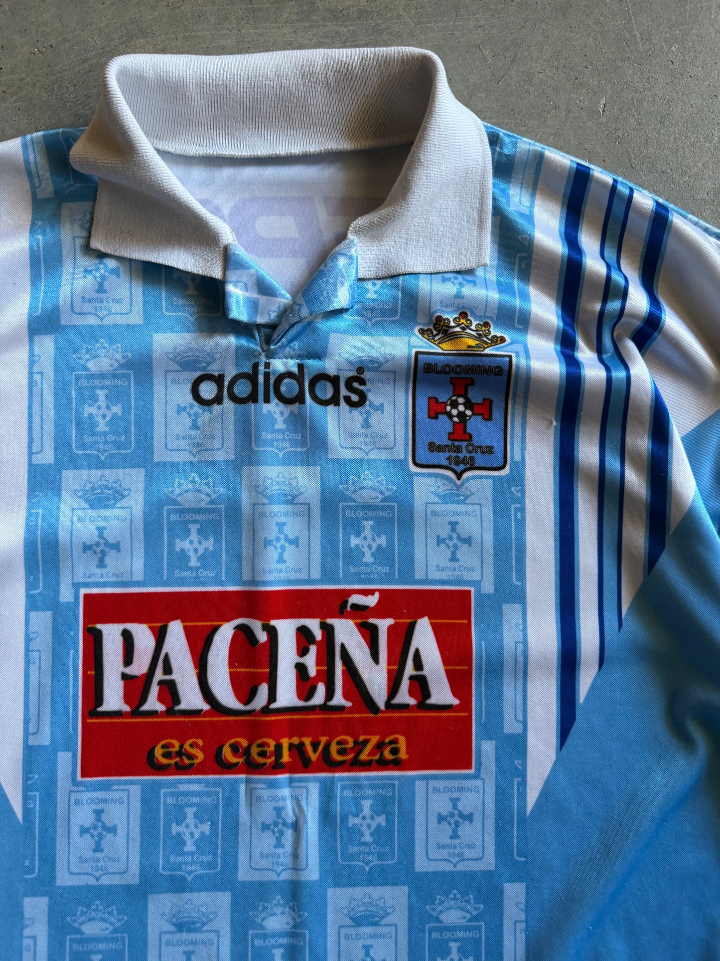 VTG Club Blooming Santa Cruz Adidas Pacena Es Cerveze Soccer Jersey Sz L/XL