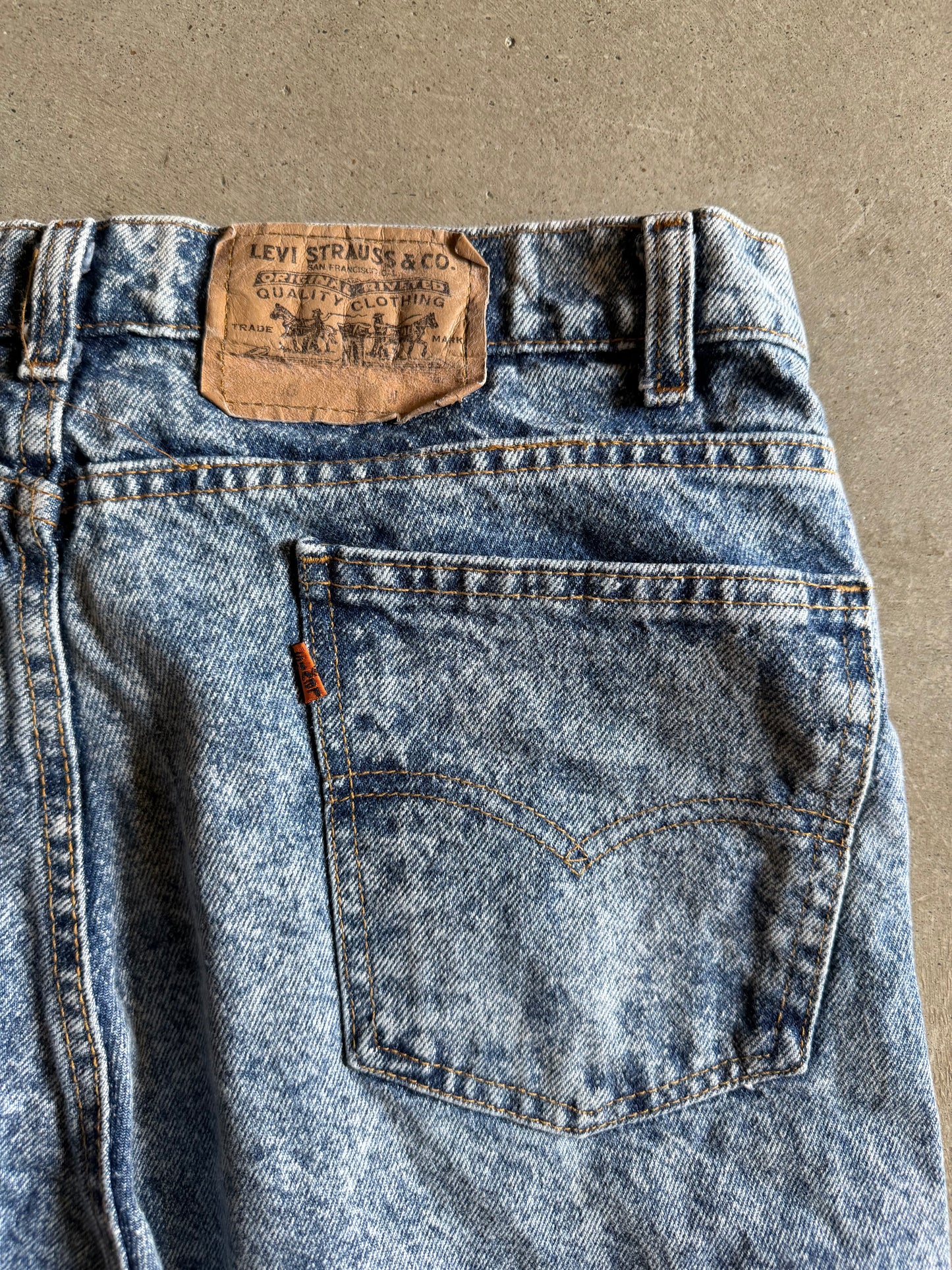 VTG Levis Orange Tab Acidwash Jeans Sz 34x28