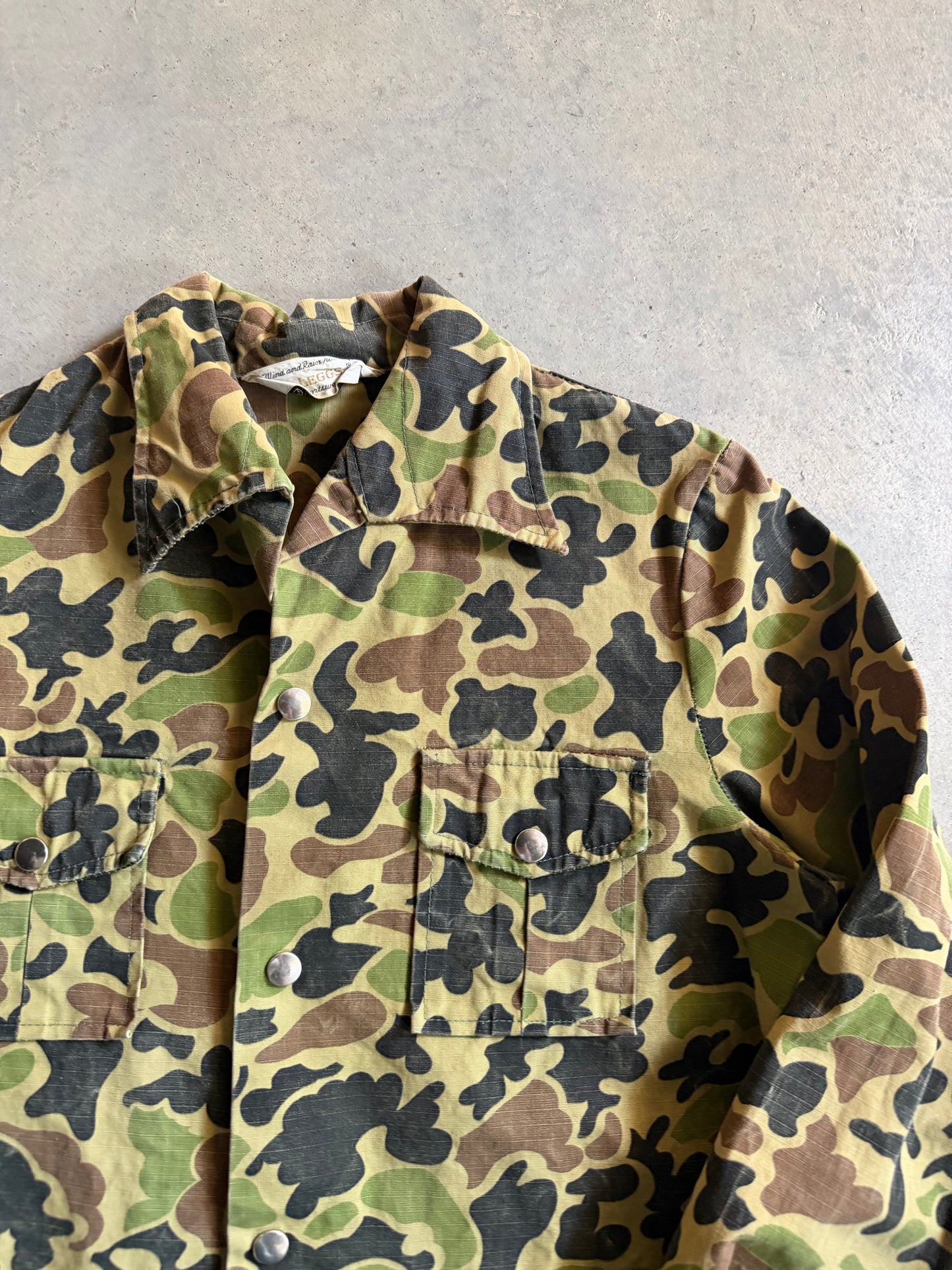 VTG Mr Leggs Sportswear Camo Button Up Jacket Sz M