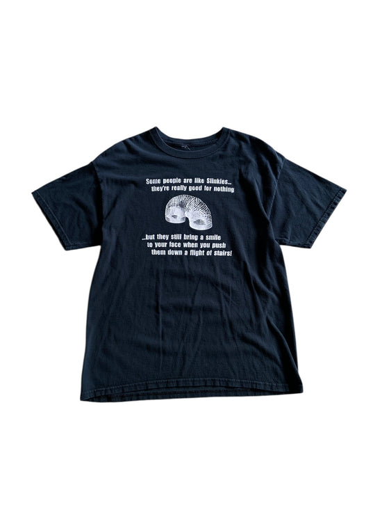Y2K "Some People are Like Slinkies" Text Tee Sz M