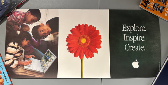 Vintage 2002 Apple Computers IBook Explore Inspire Create Promo Poster 16.5”x36.5”