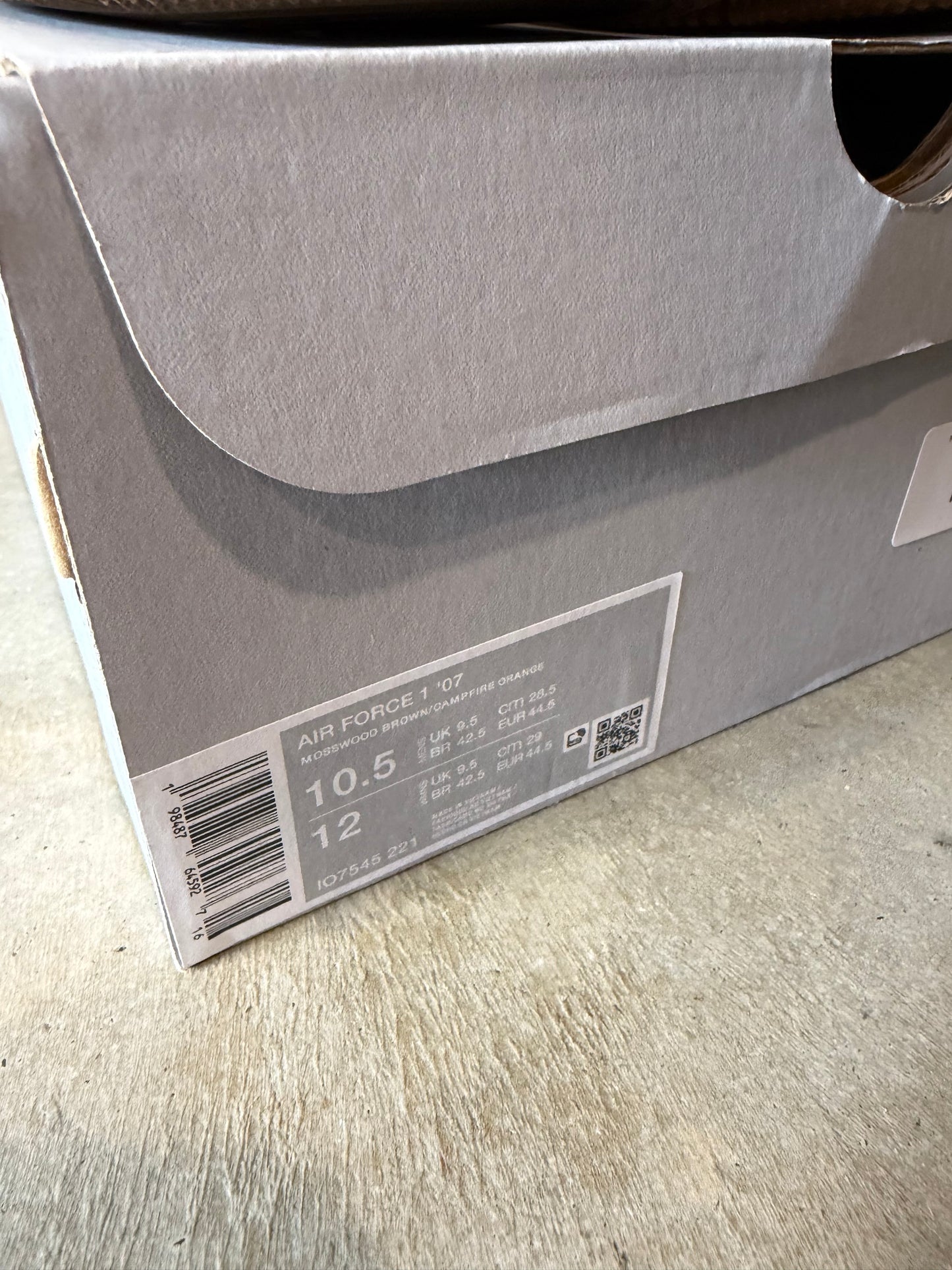 Nike Air Force 1 Low '07 Mosswood Brown Sz 10.5M/12W IO7545-221