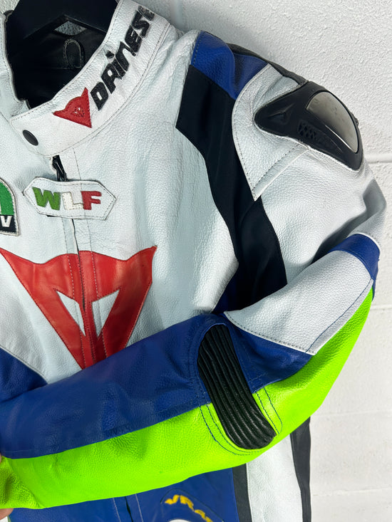 Dainese Avro 4 VR46 Leather Armored Motorcycle Racing Jacket Sz Med