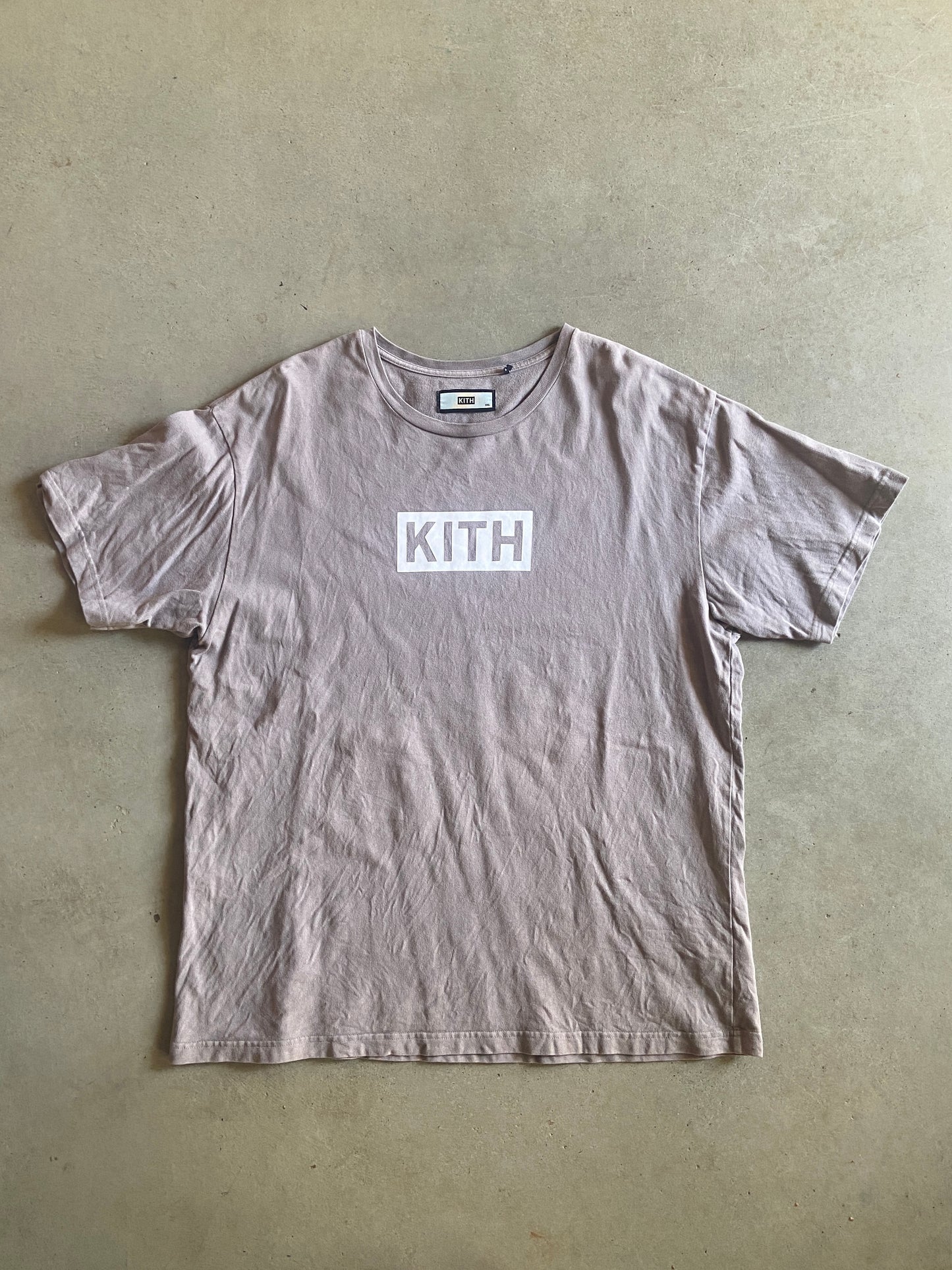 Kith Brown Square Logo Tee Sz 2XL