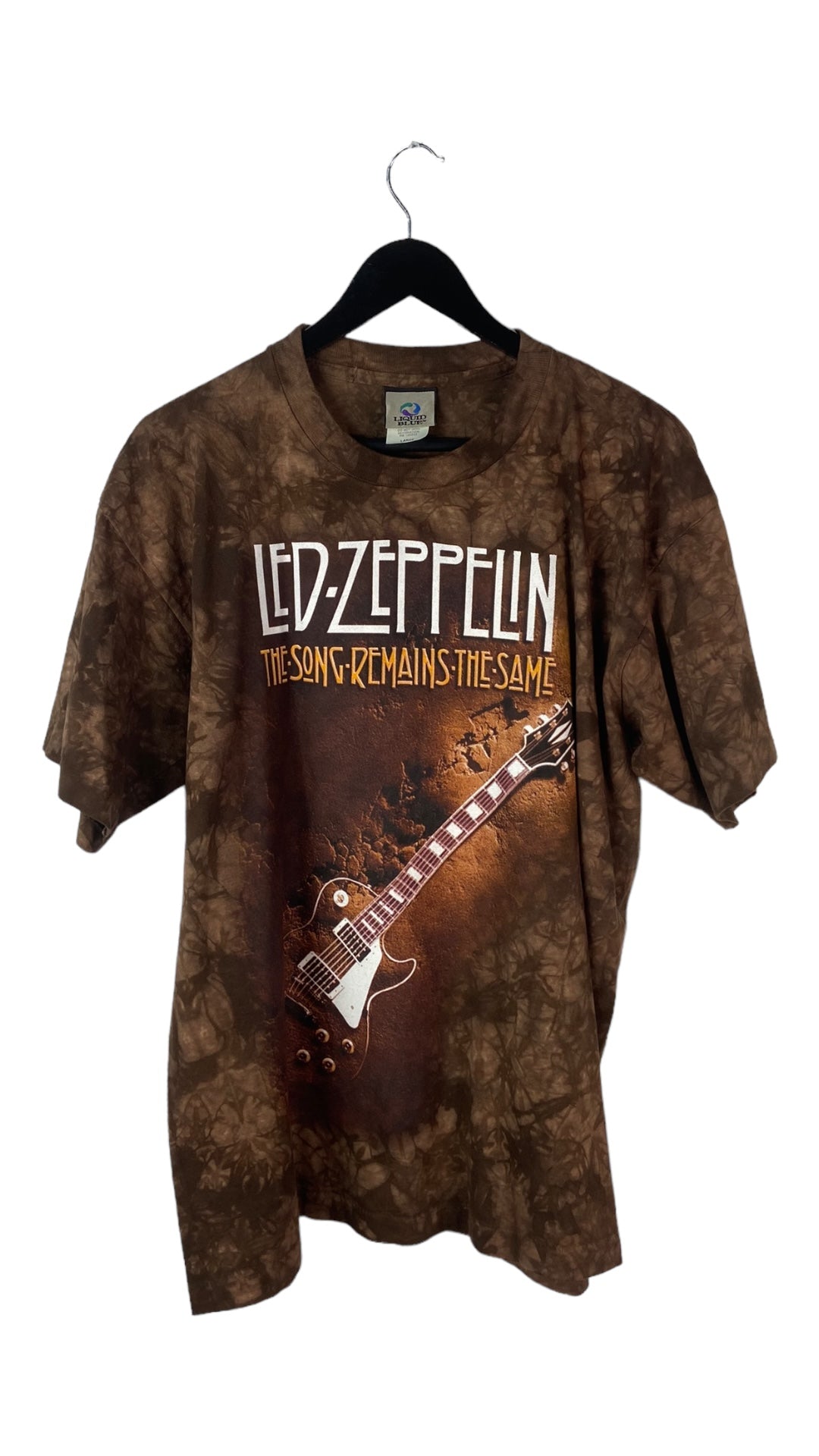 VTG Liquid Blue Led Zeppelin Tie Dye Shirt 90's SZ L