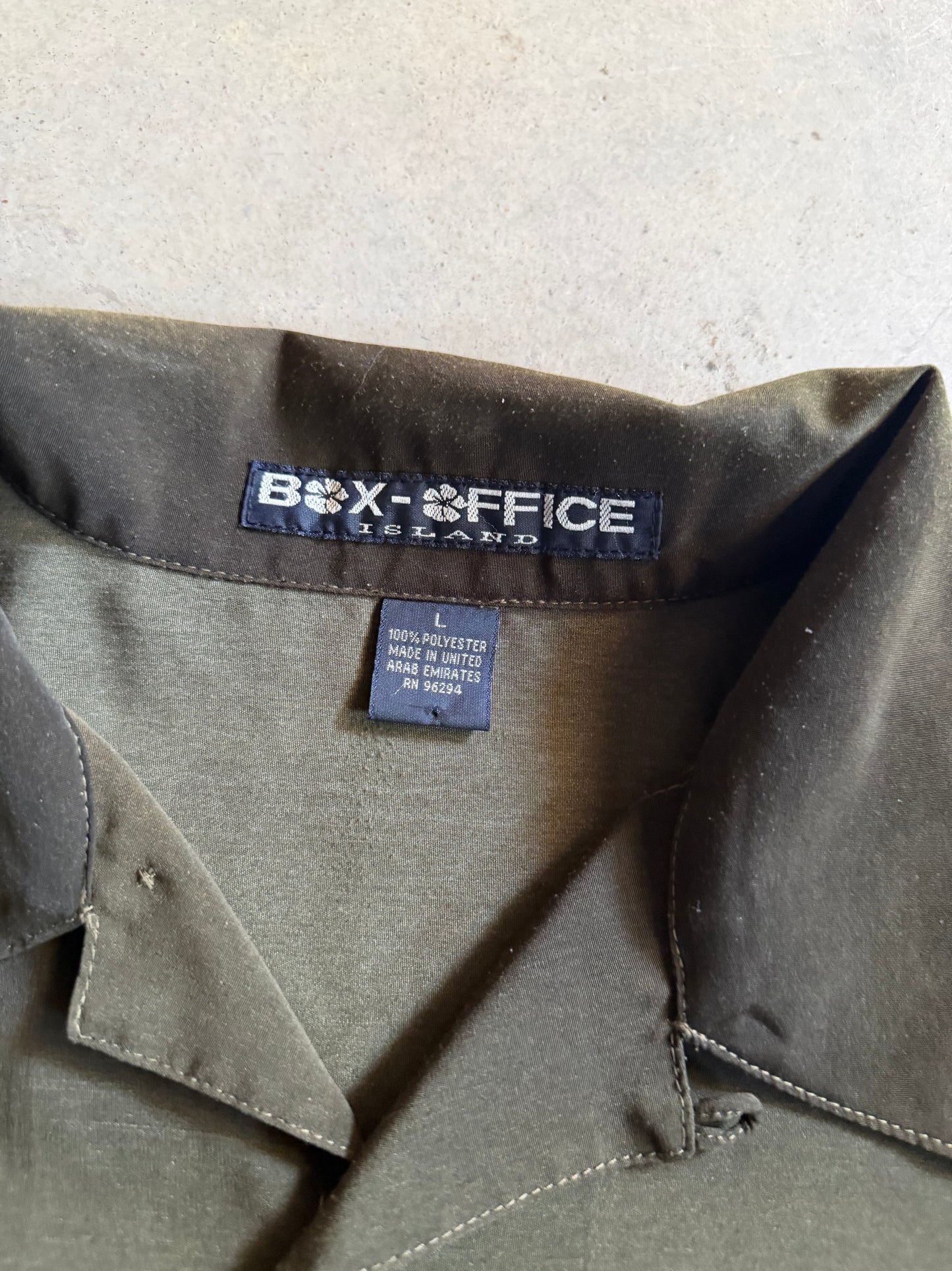 Y2K Box Office Island Button Up Shirt Sz L