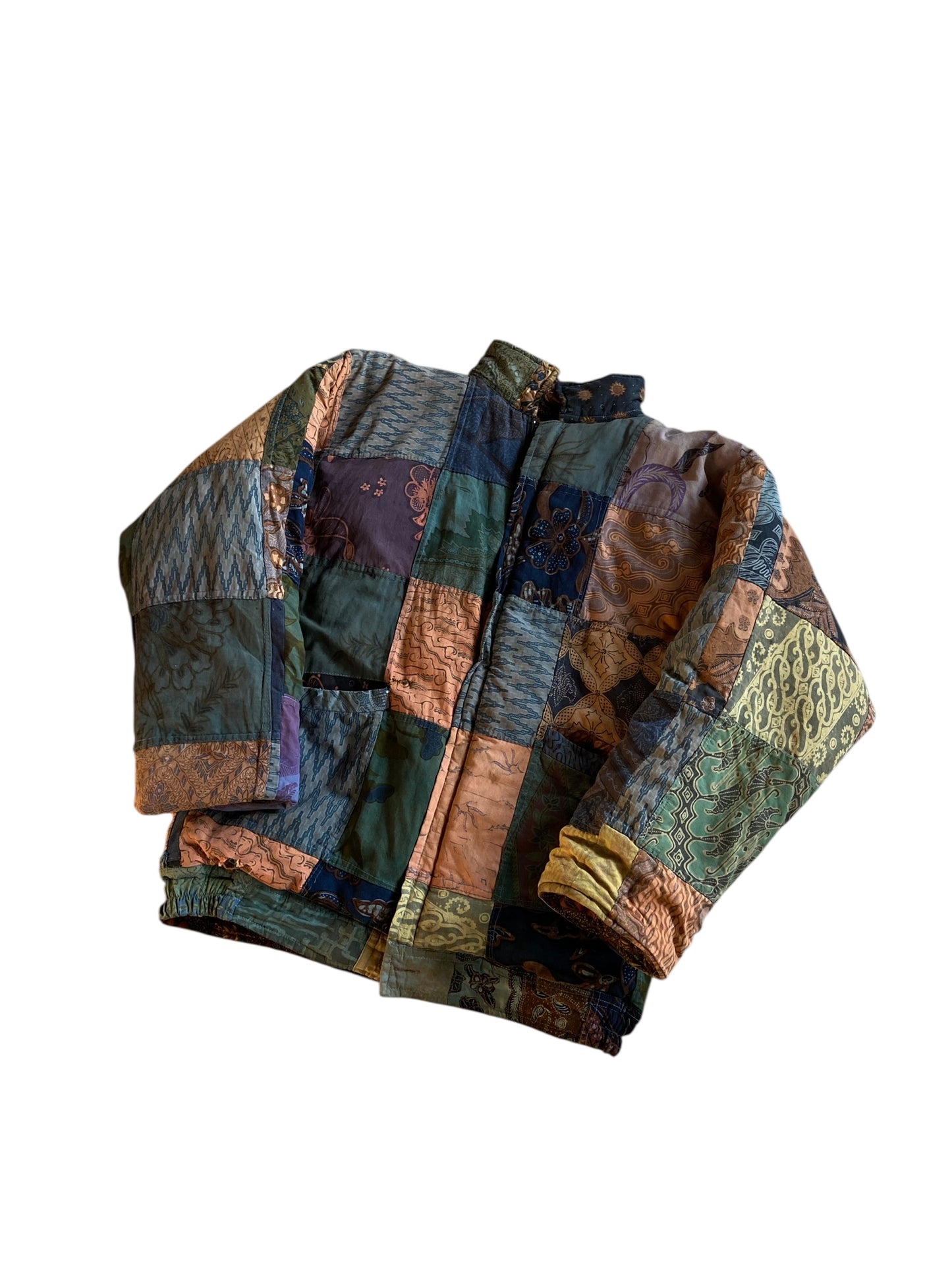 VTG Go Fish Reversible Patchwork Jacket Sz S