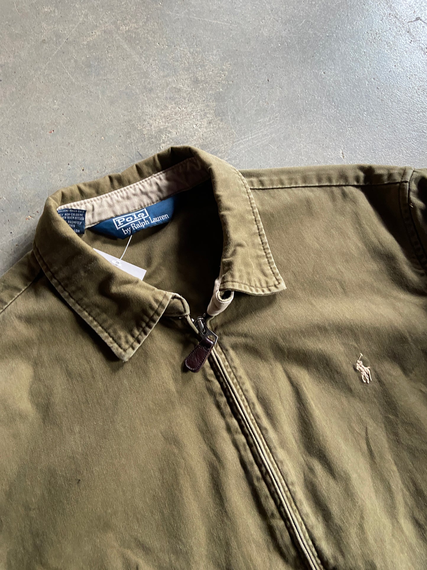 VTG Polo Green Canvas Harrington Jacket Sz L