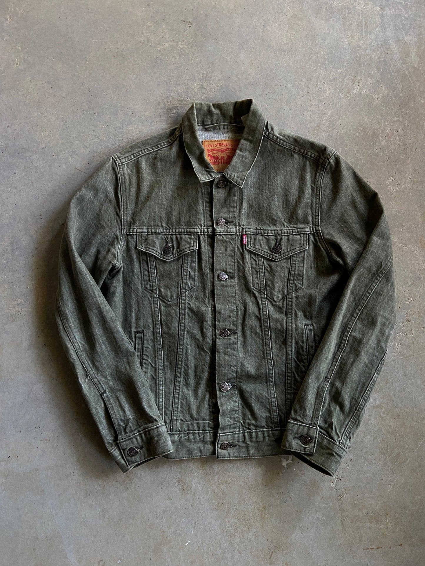 Levis Green Denim Jacket Sz M