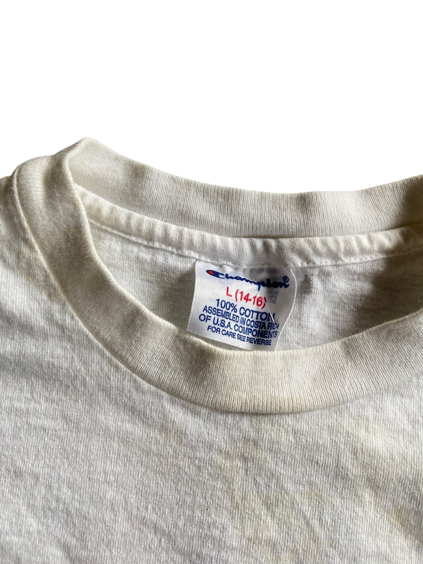 VTG Atlanta 1996 American Flag Baby Tee Sz Youth L