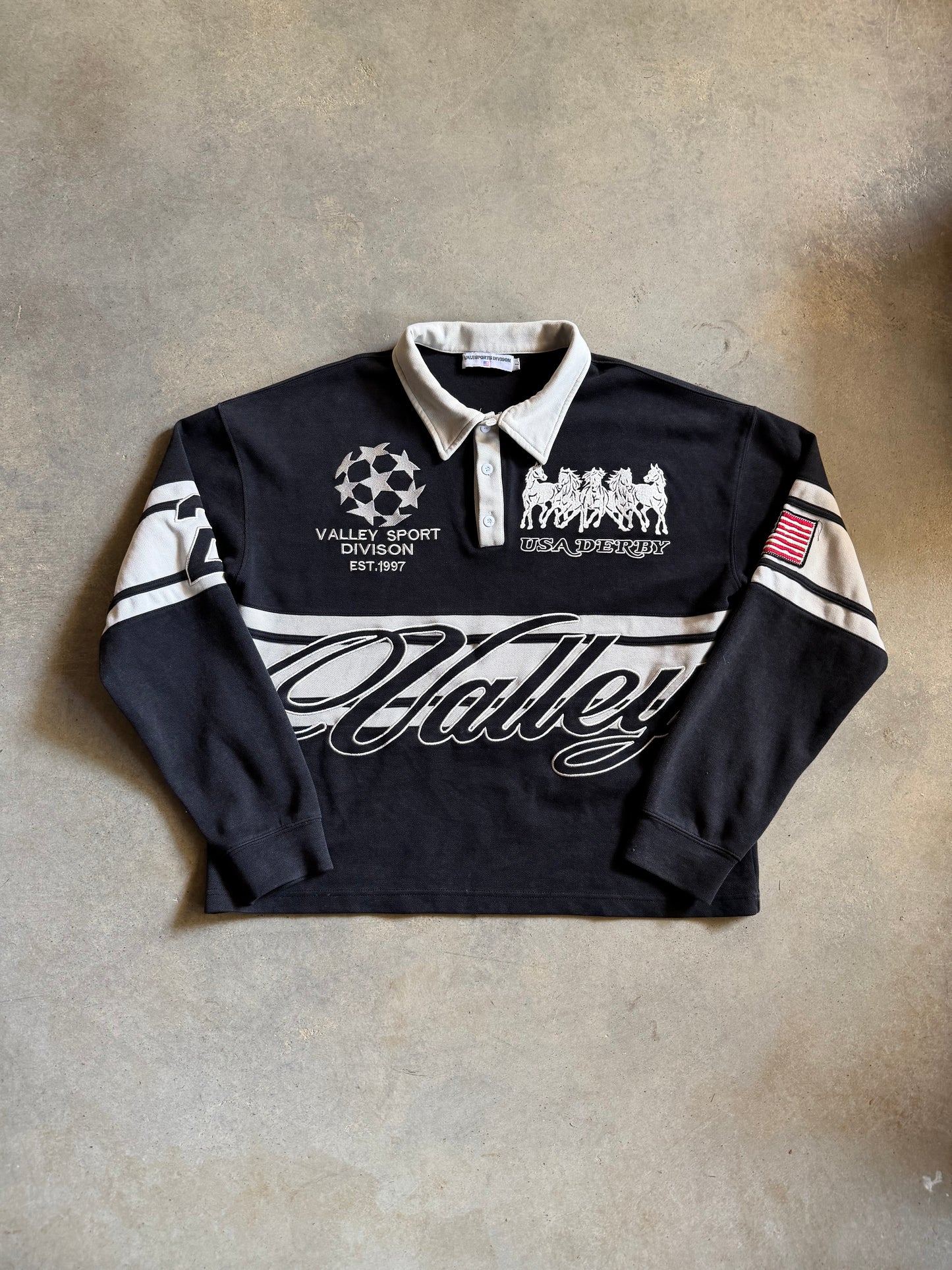 Vale Sport Division USA Derby LS Polo Sz L