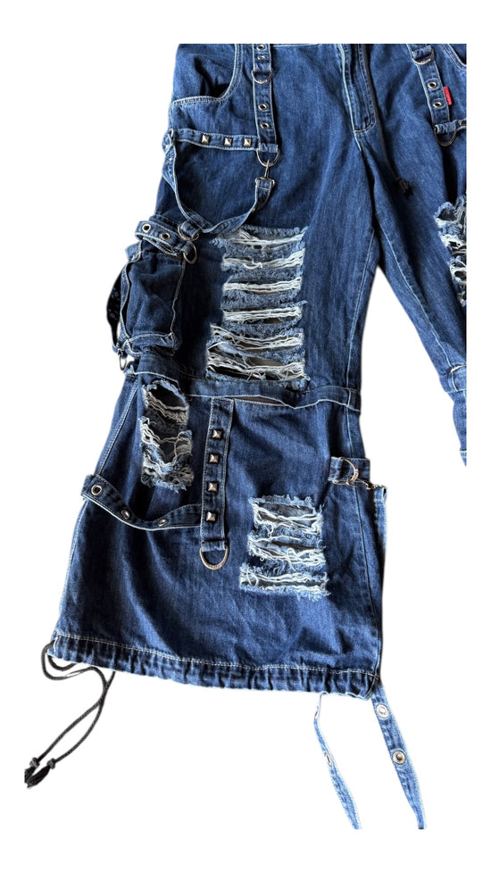 Tripp NYC Studded Strap Rave Denim Pants Sz XXL/44