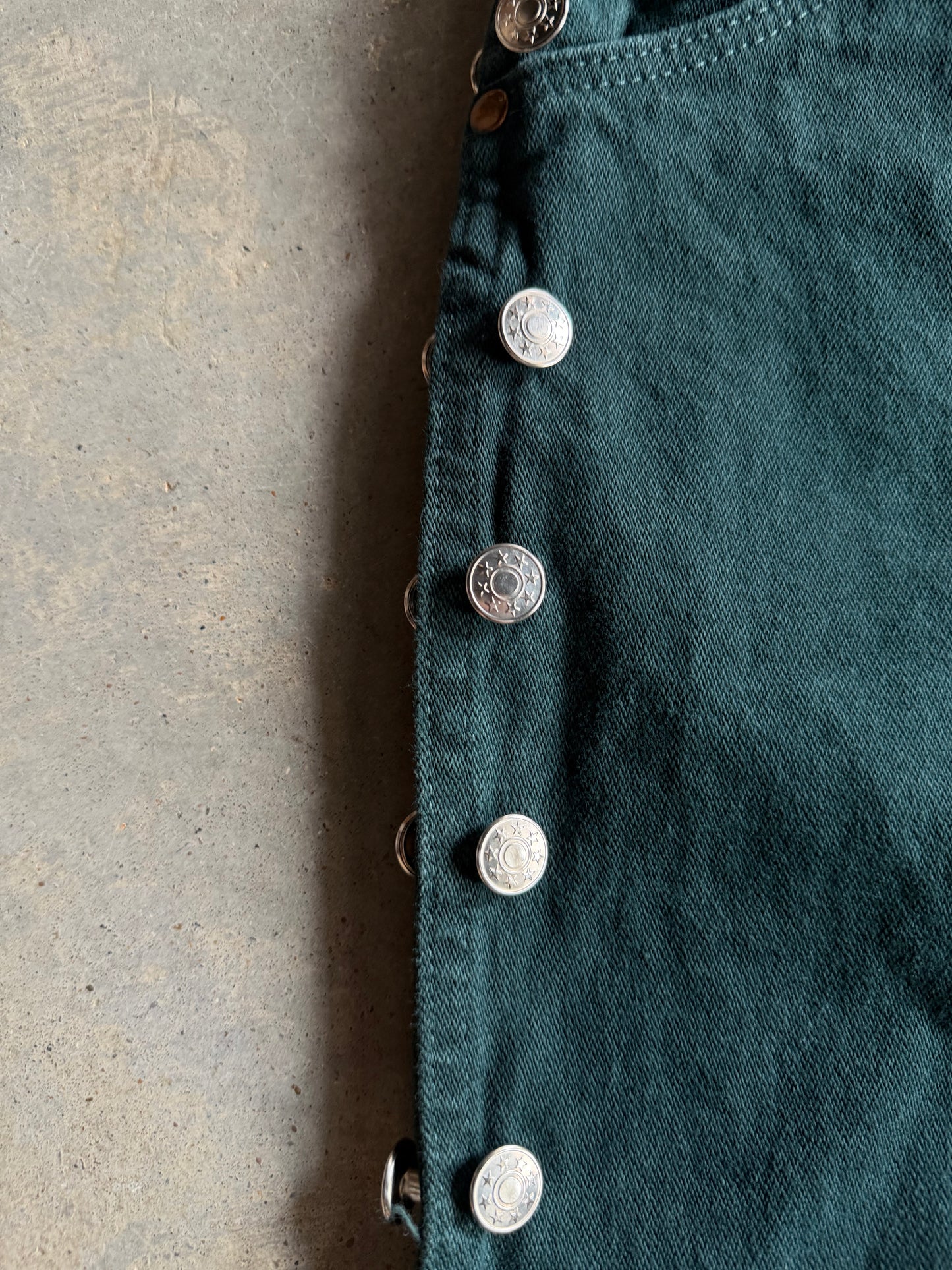 VTG Wrangler Green Custom Button Pants Sz 32x32