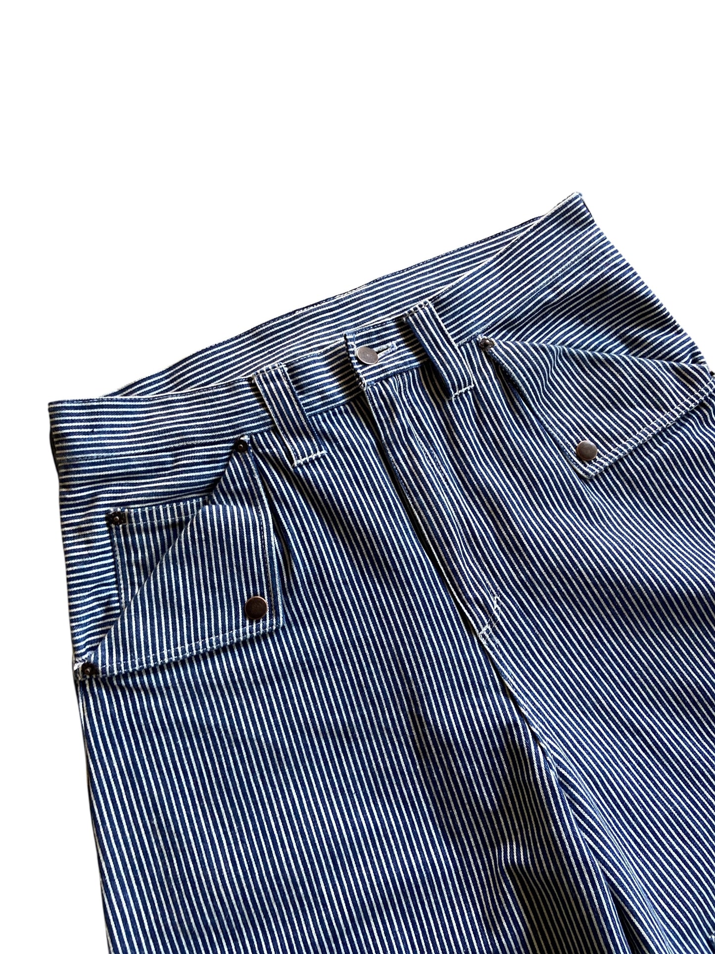 david turner HICKORY STRIPPED DOUBLE KNEE LONG SHORTS Sz 34