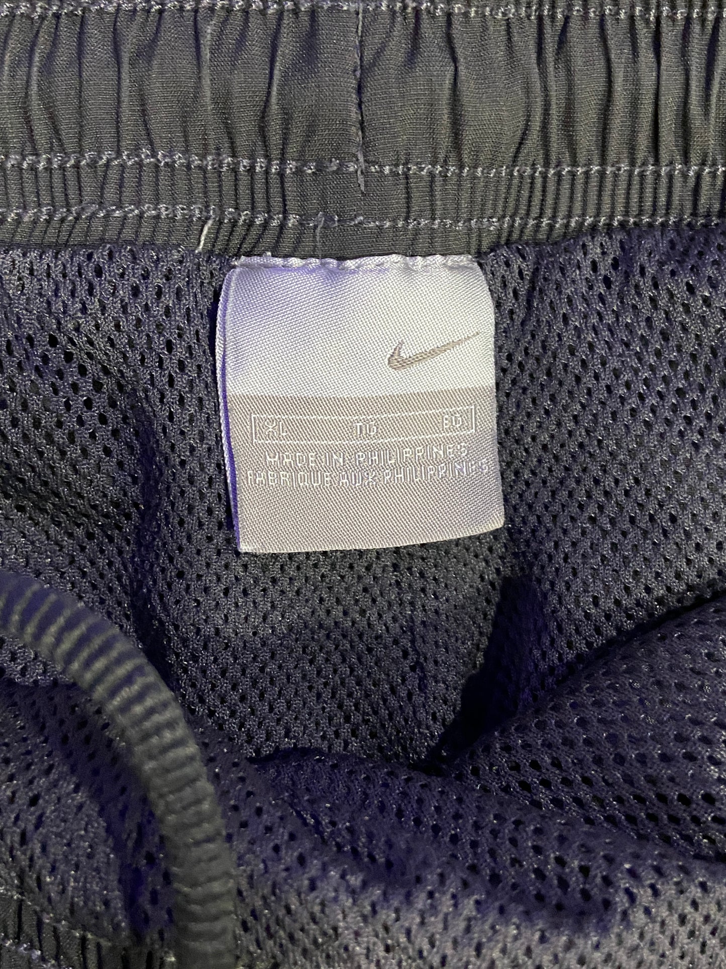 Y2K Nike Pinstripe Two Tone Black Track Pants Sz XL