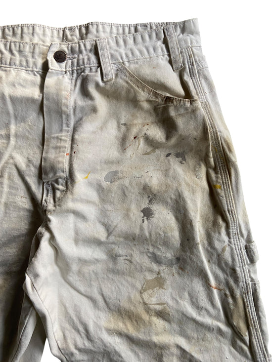 VTG Dickies Yellow/Gray Paint Splash Pants Sz 32x30