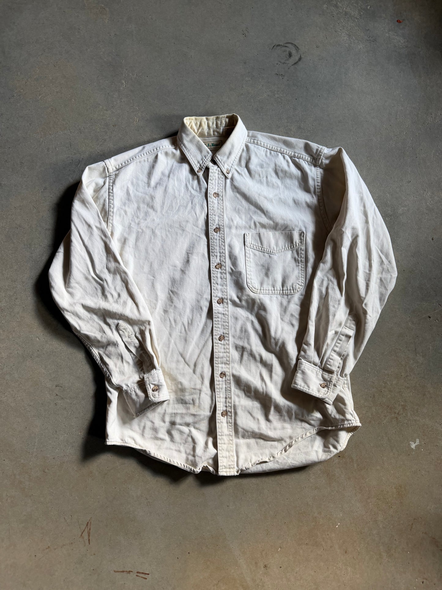 ll bean white dress shirt White Button Downs