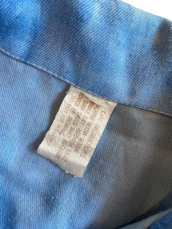 VTG Women's Denim Dyed Button Up Shirt Sz S