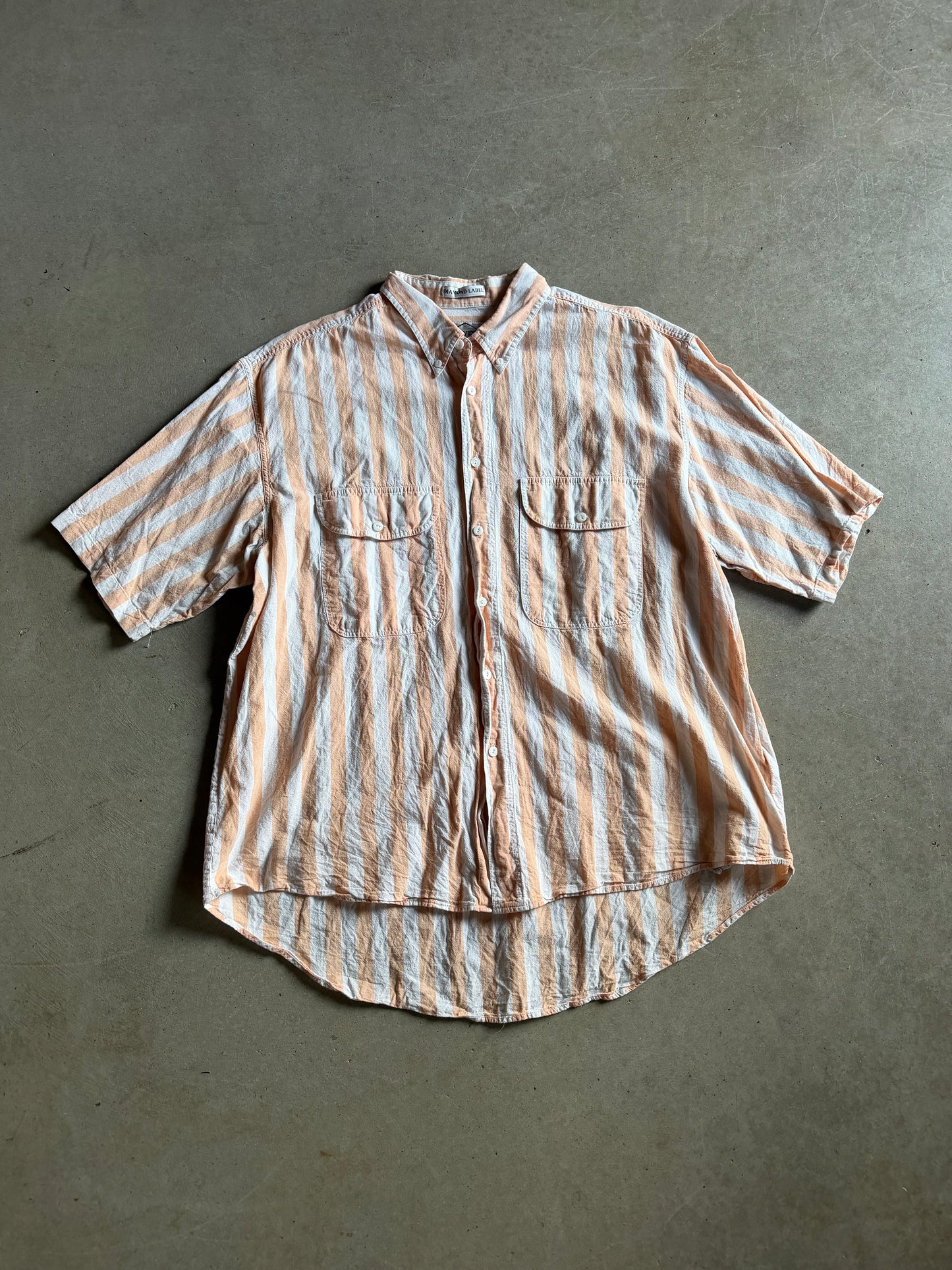 VTG Levi's Diamond Label Striped S/S Button Up Sz XL