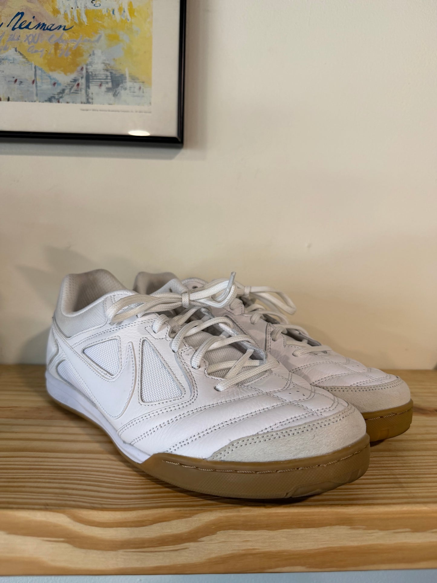 Preowned Nike Gato White/White/Gum Light Brown Sz 11.5M/13W