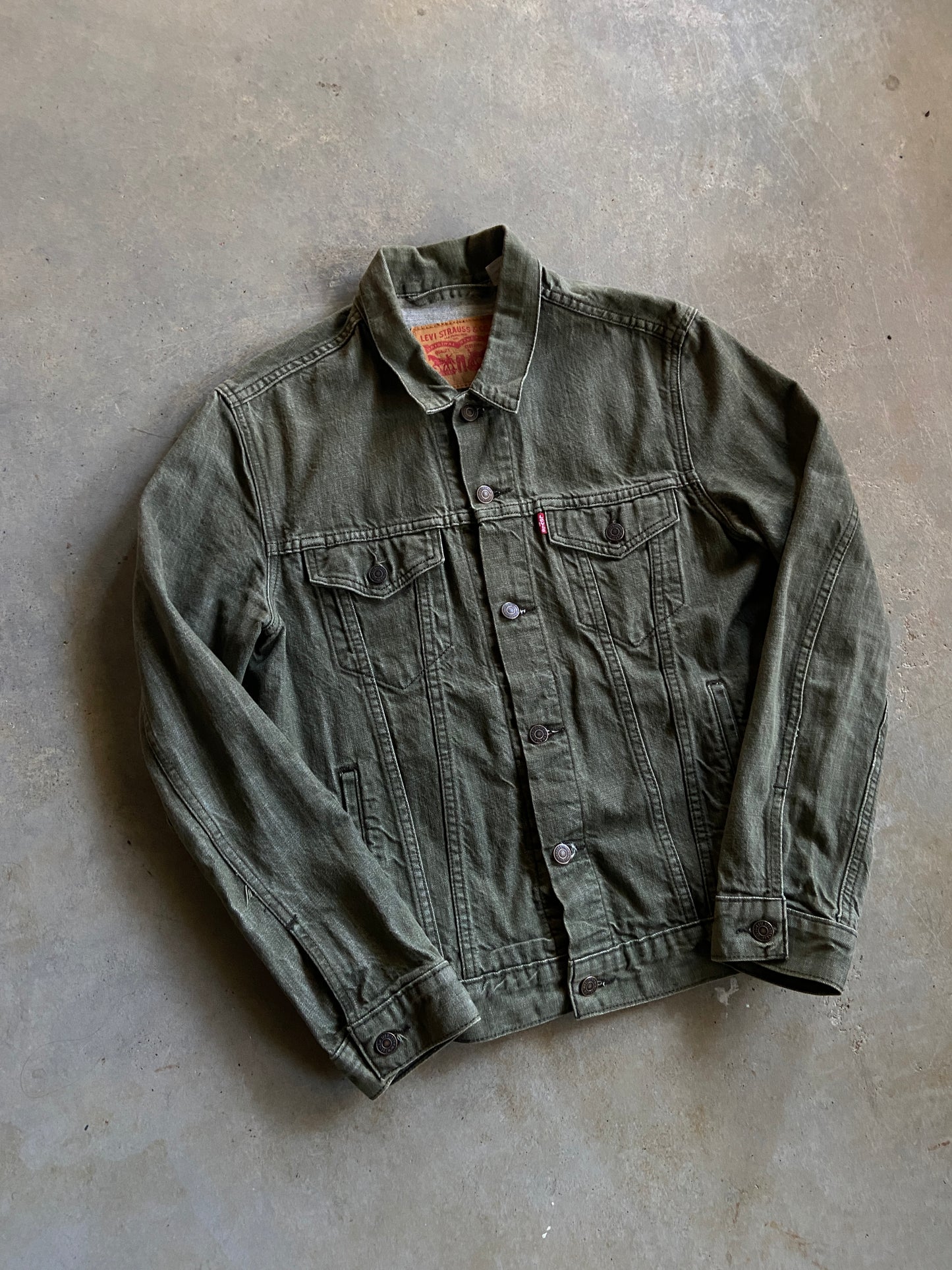Levis Green Denim Jacket Sz M