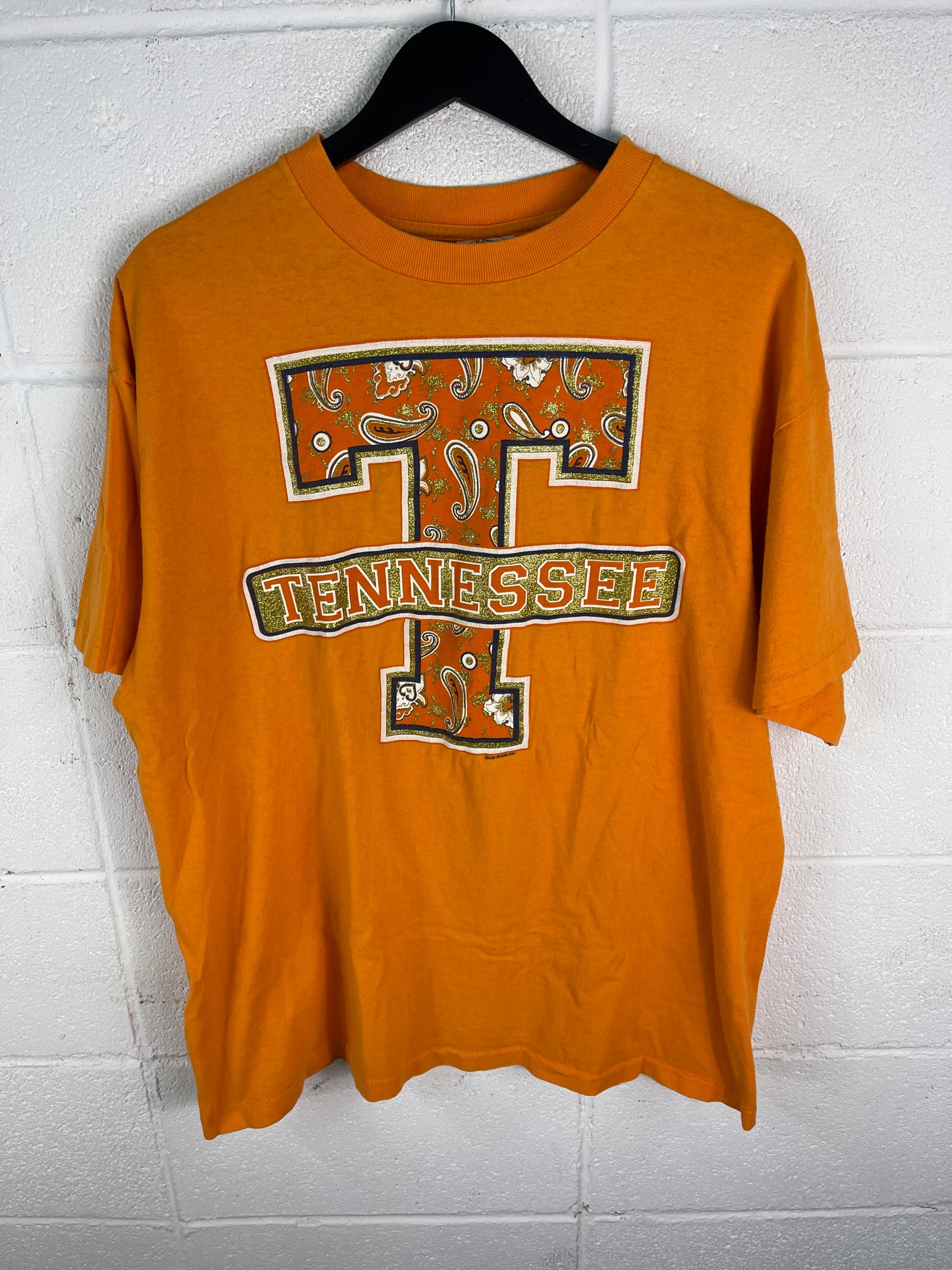 Load image into Gallery viewer, VTG Tennessee Vols Paisley Graphic Tee Sz L
