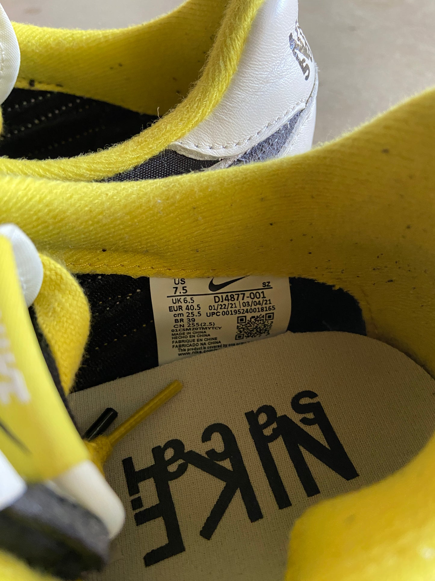 Preowned sacai x Undercover x Nike LDWaffle 'Bright Citron' Sz 7.5W/9M