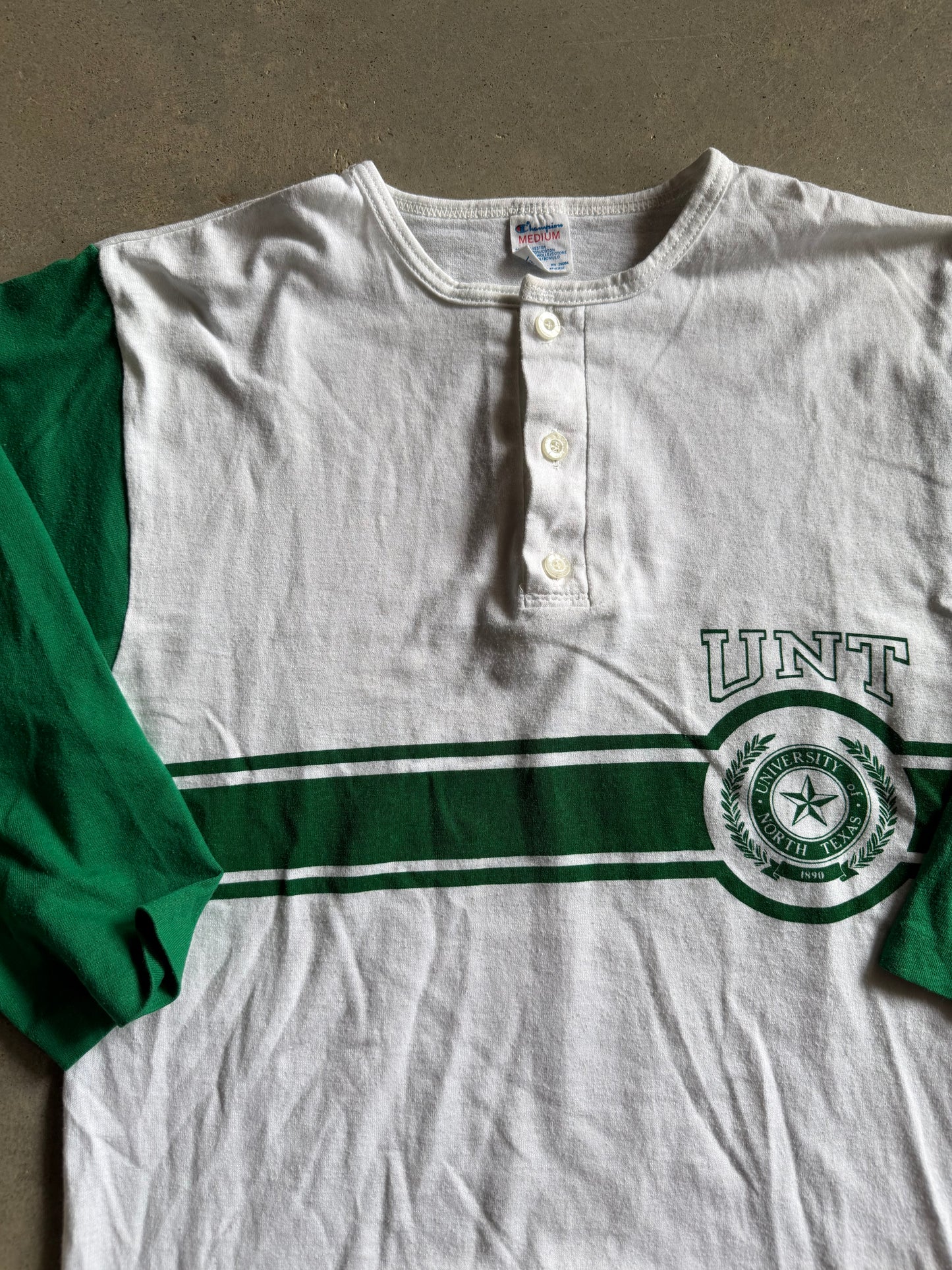 VTG Champion UNT University North Texas 3/4 LS Tee Sz S