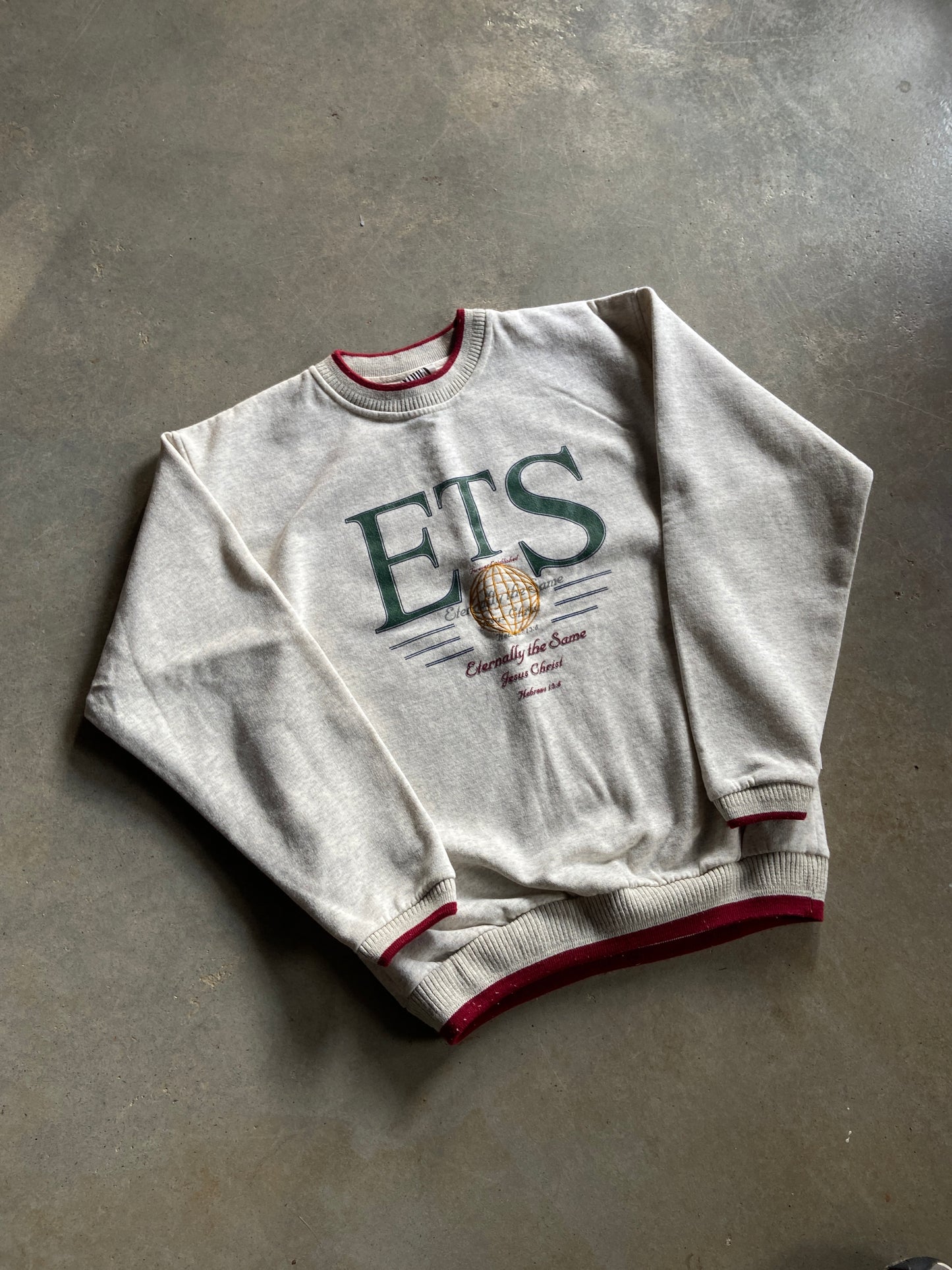 VTG Religious "Eternally The Same" Made in USA Crewneck Sweater Sz M