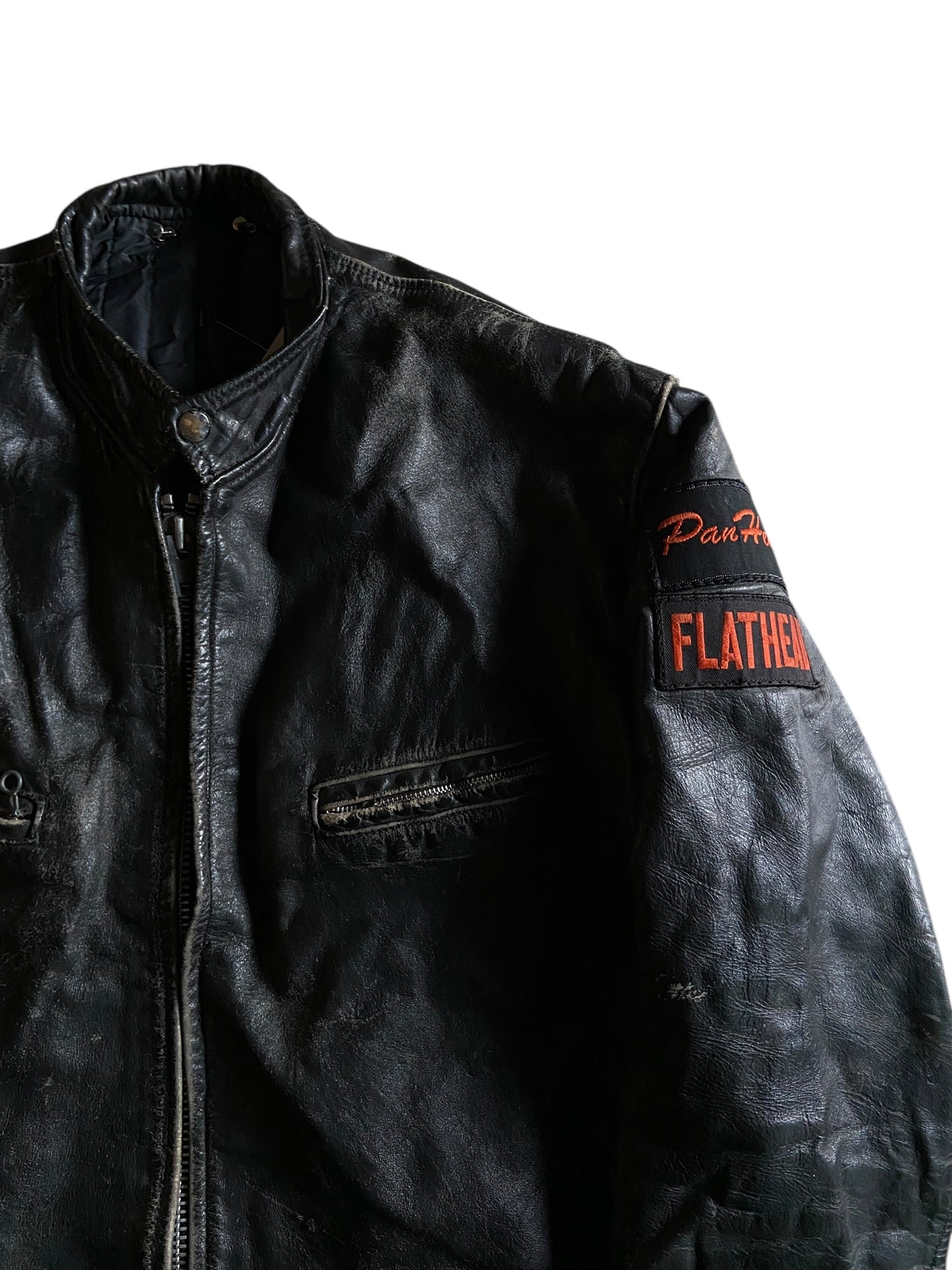 VTG Distressed Bad Boy Leather Motorcycle Jacket Sz L