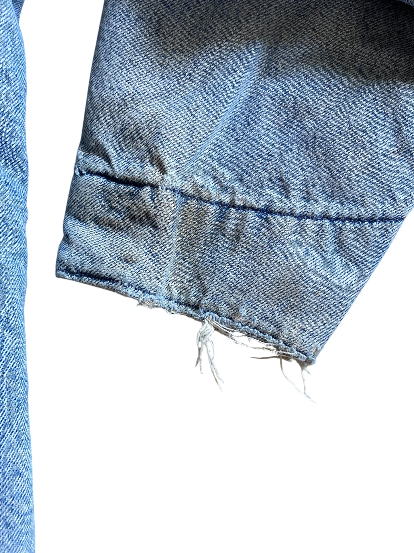 VTG Union Made Carhartt Denim Blanket Lined Chore Coat CB0408 Sz XL