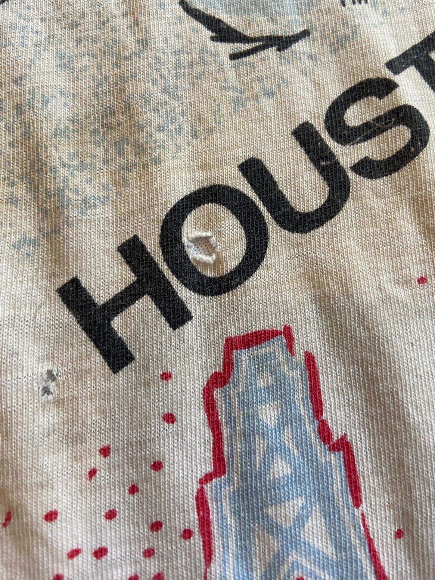 VTG Houston Oilers Magic Johnson All Over Print Tee Sz L