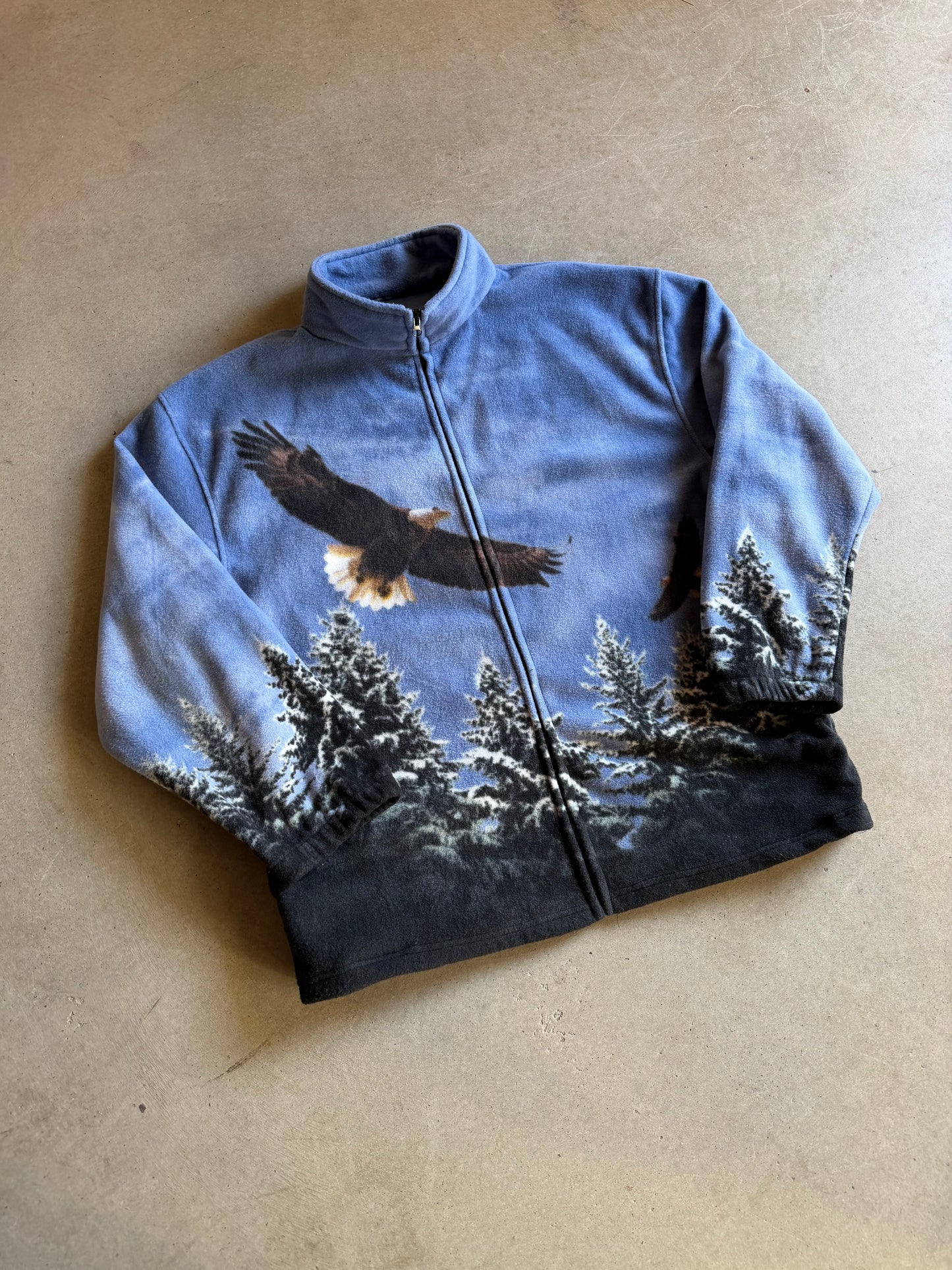 VTG Trail Crest Birds Fleece Jacket Sz XL