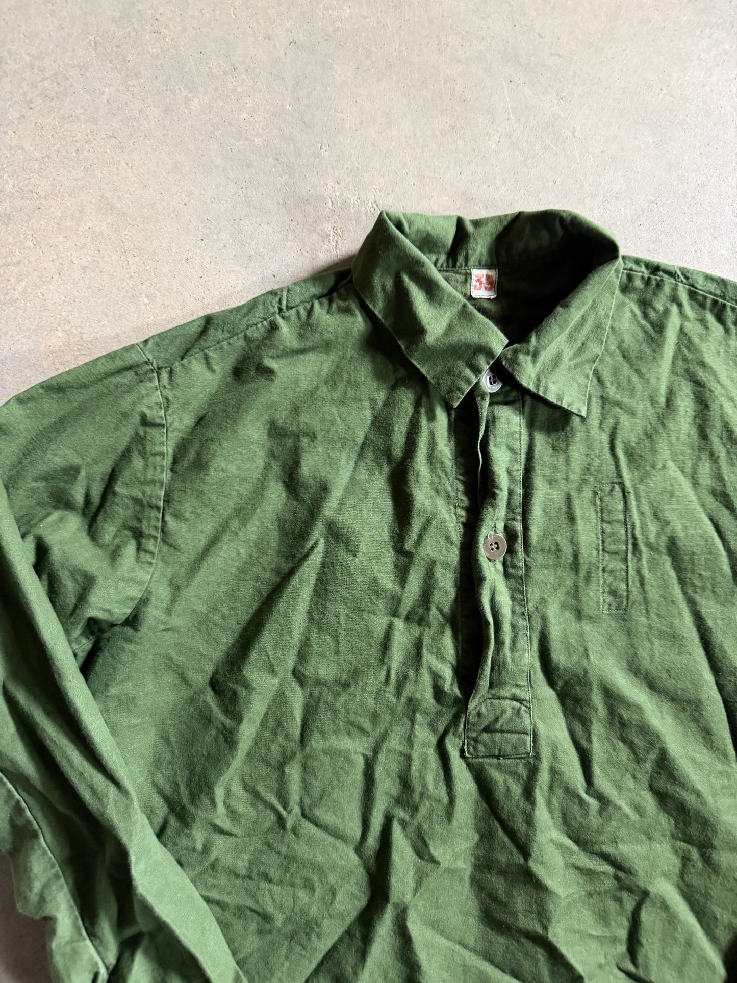 VTG Army Collar 2 Button Up Shirt Sz M/L