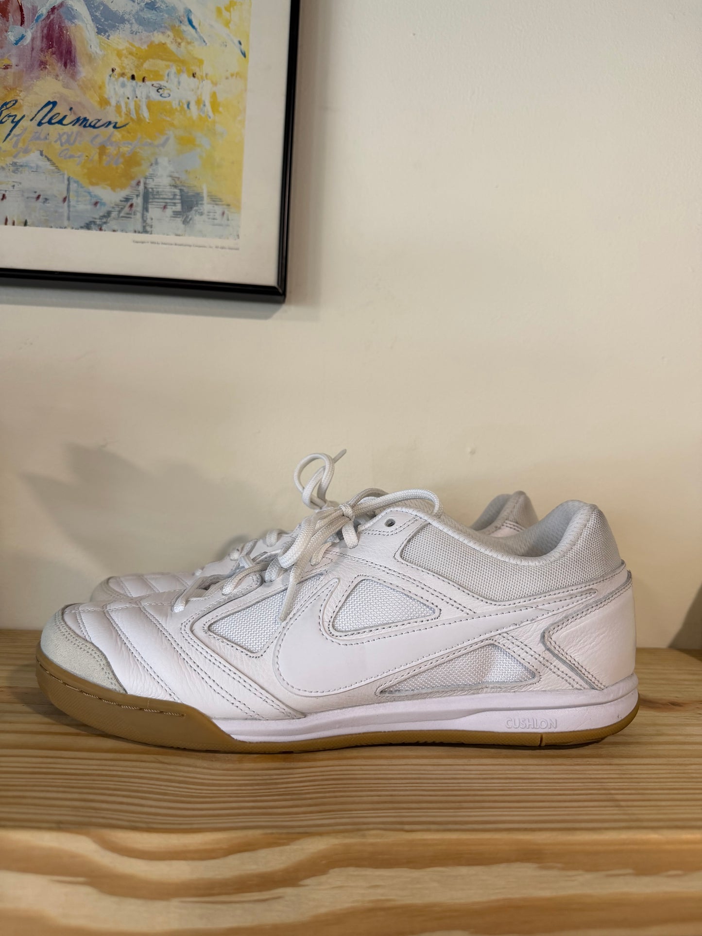 Preowned Nike Gato White/White/Gum Light Brown Sz 11.5M/13W