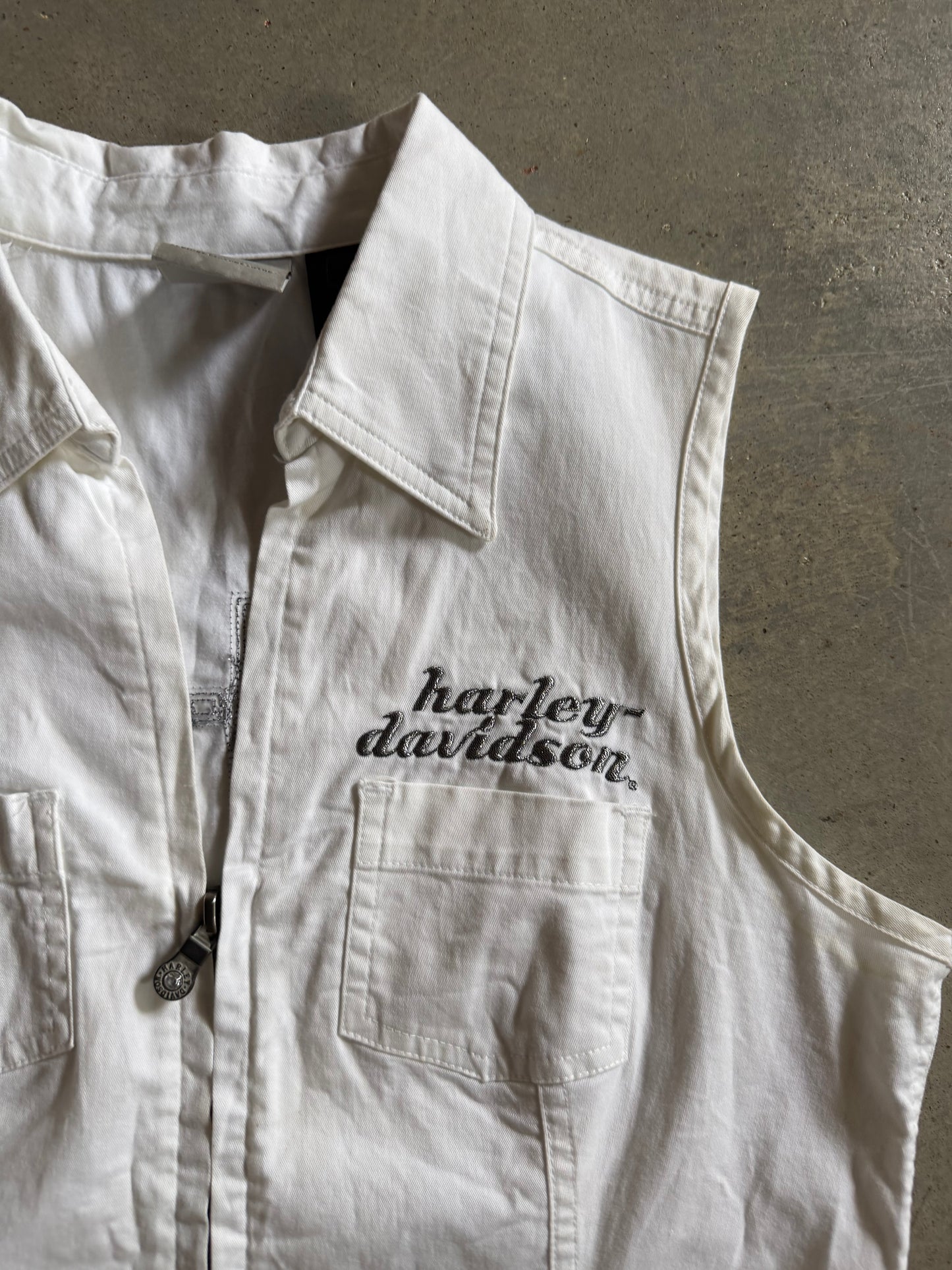 Y2K Harley Davidson Zip Up Women’s Vest Sz S